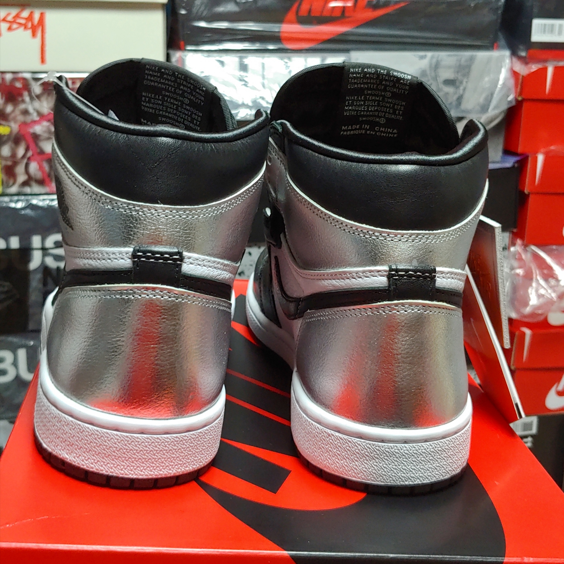 (W) Jordan 1 Retro High OG Silver Toe 착용 스타일 - 4