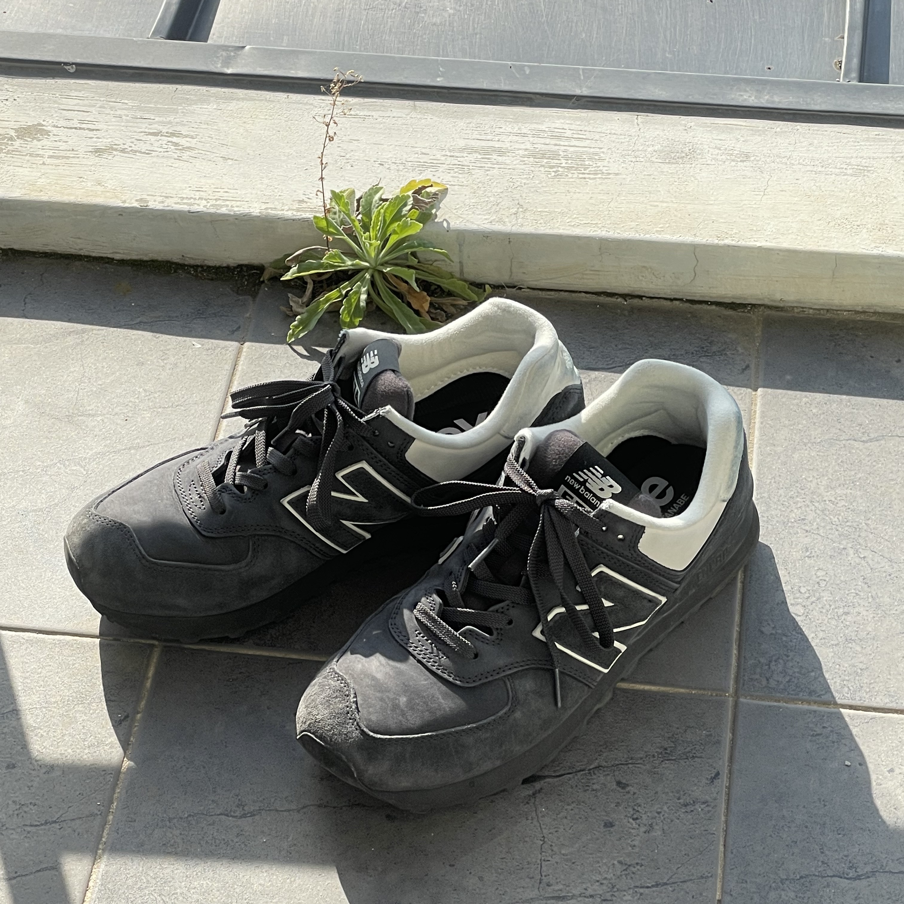 New Balance x Comme des Garcons Junya Watanabe Man 574 Suede Grey Off White 착용 스타일