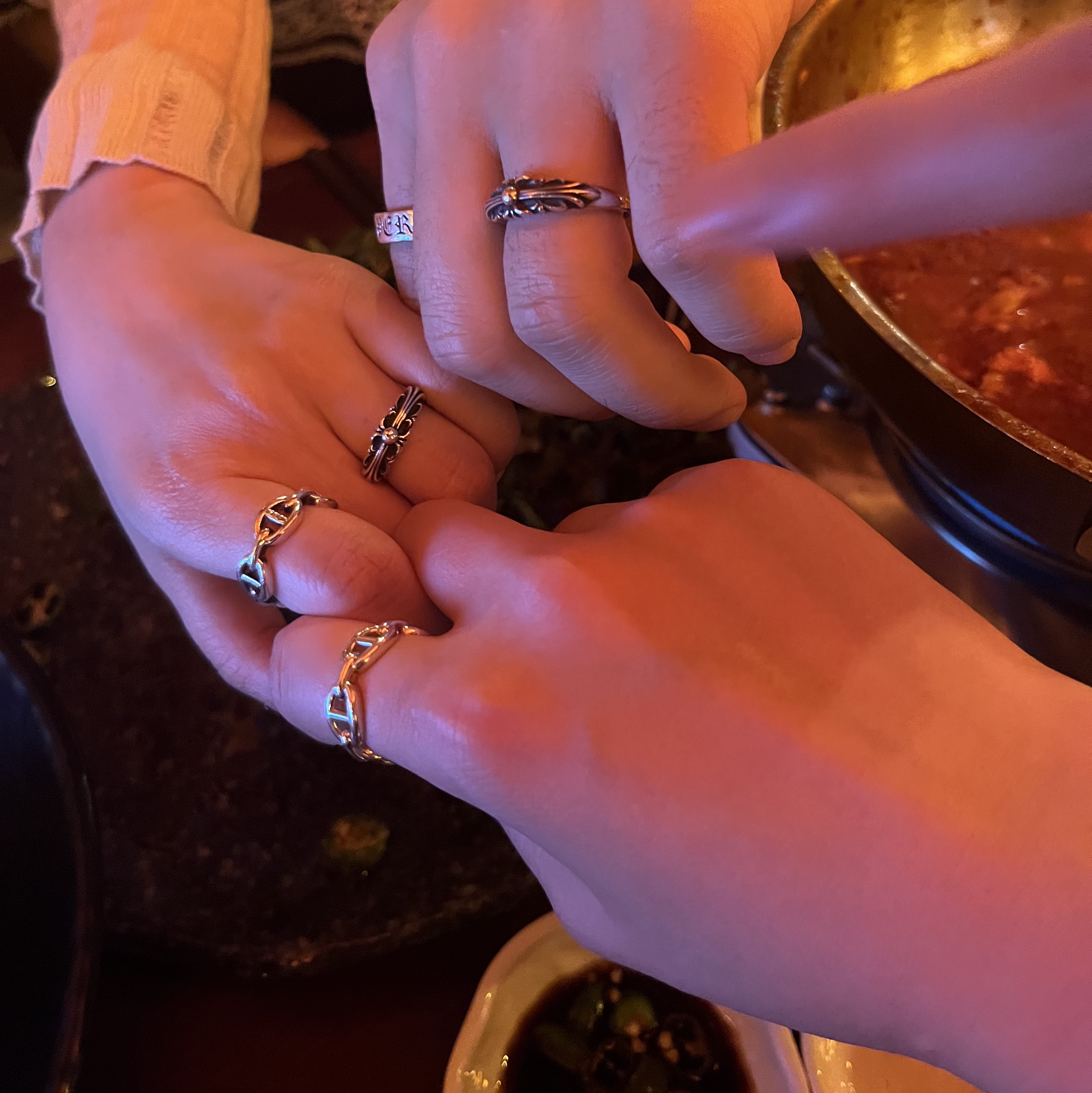 (W) Hermes Small Chaine D'Ancre Enchainee Ring Sterling Silver 착용 스타일