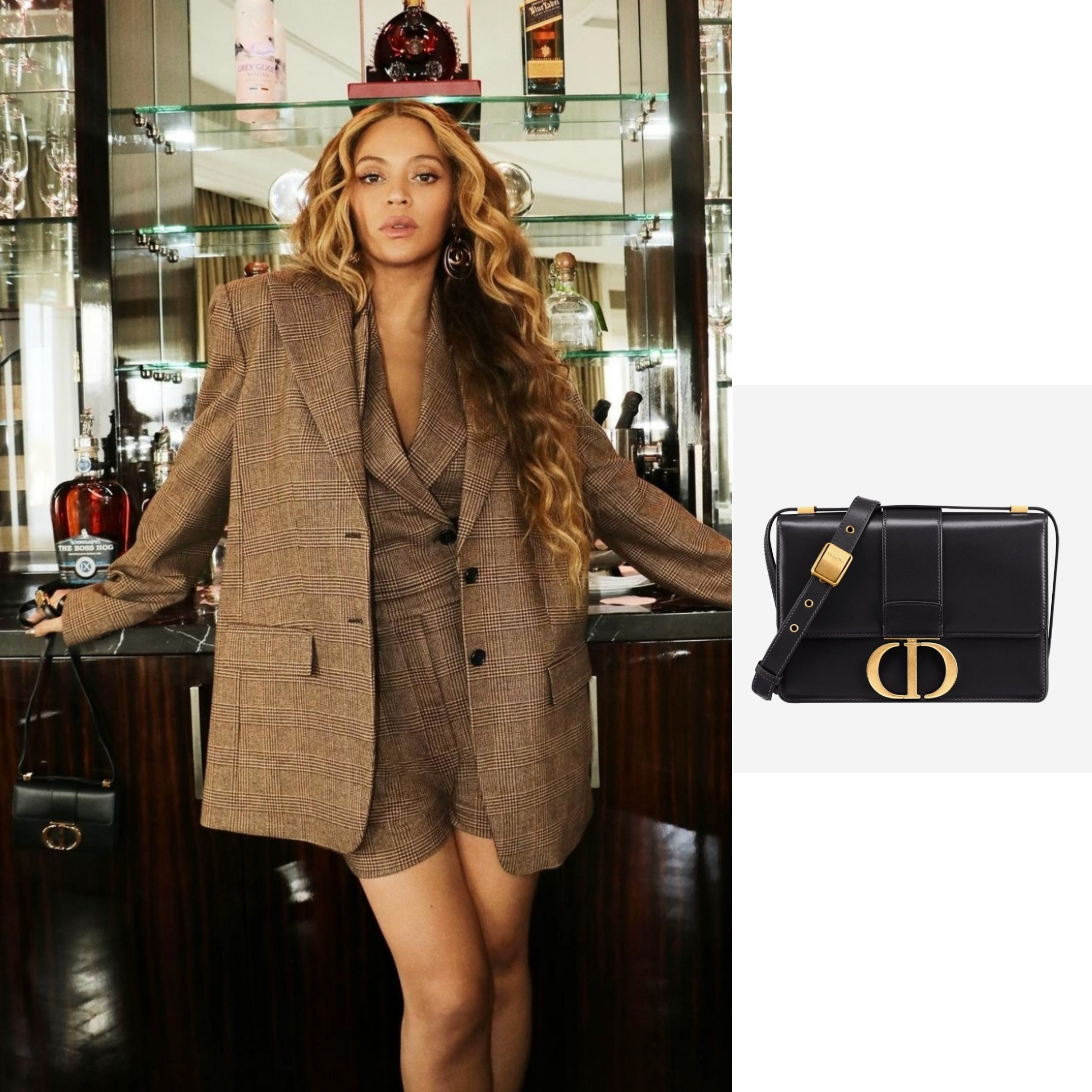 Dior 30 Montaigne Bag Box Calfskin Black Gold, Dior Micro 30 Montaigne Bag Box Calfskin Black Gold 착용 스타일