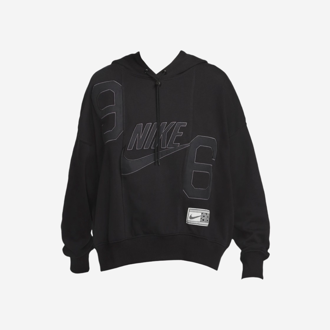 (W) Nike NSW Circa 96 French Terry Hoodie Black - Asia 상세 이미지 1