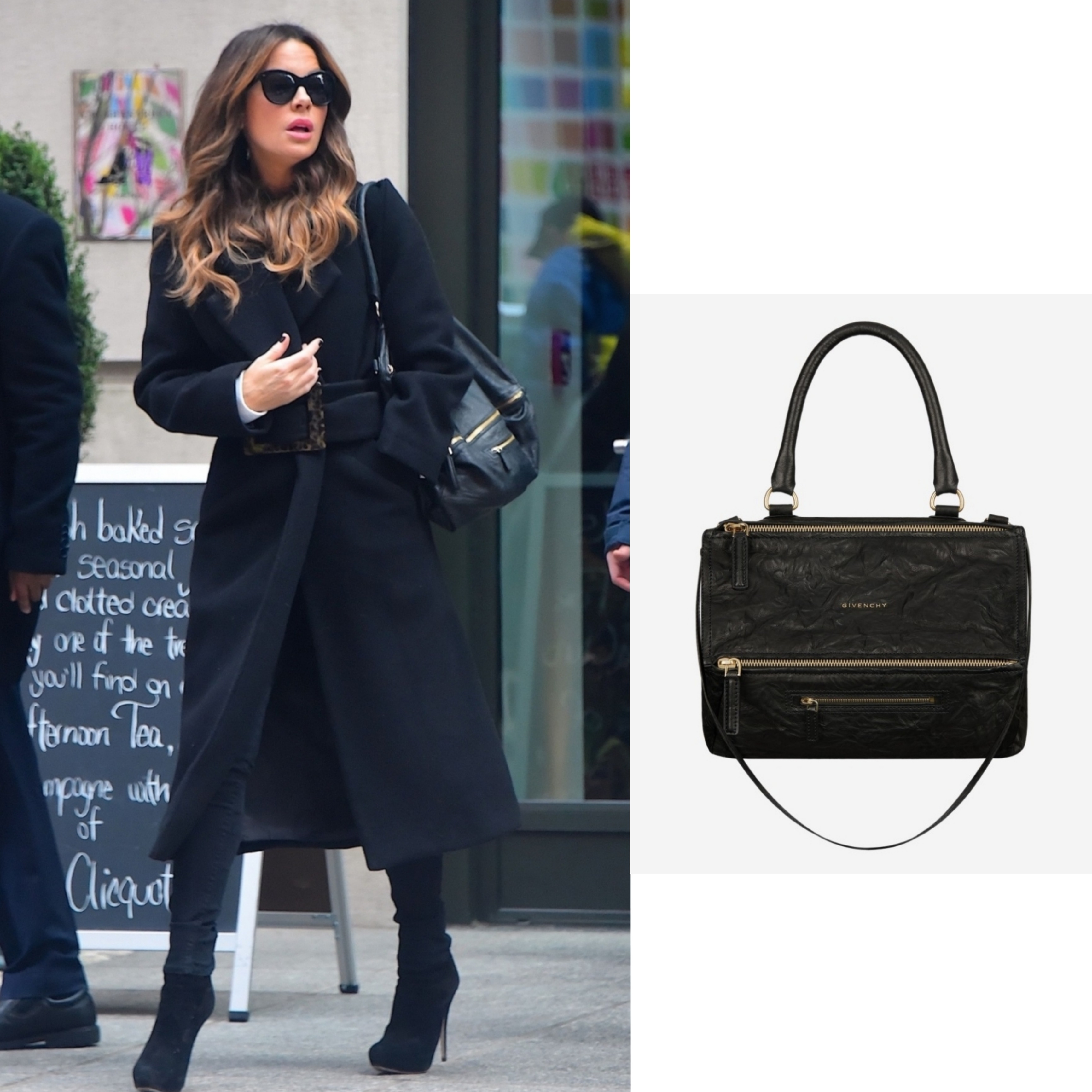 Givenchy Medium Pandora Bag in Aged Leather Black, Givenchy Small Pandora Bag in Aged Leather Black 착용 스타일