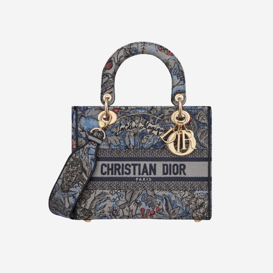 Dior Medium Lady D Lite Bag Denim Multicolor Dior Jardin Magique Embroidery 상세 이미지 1