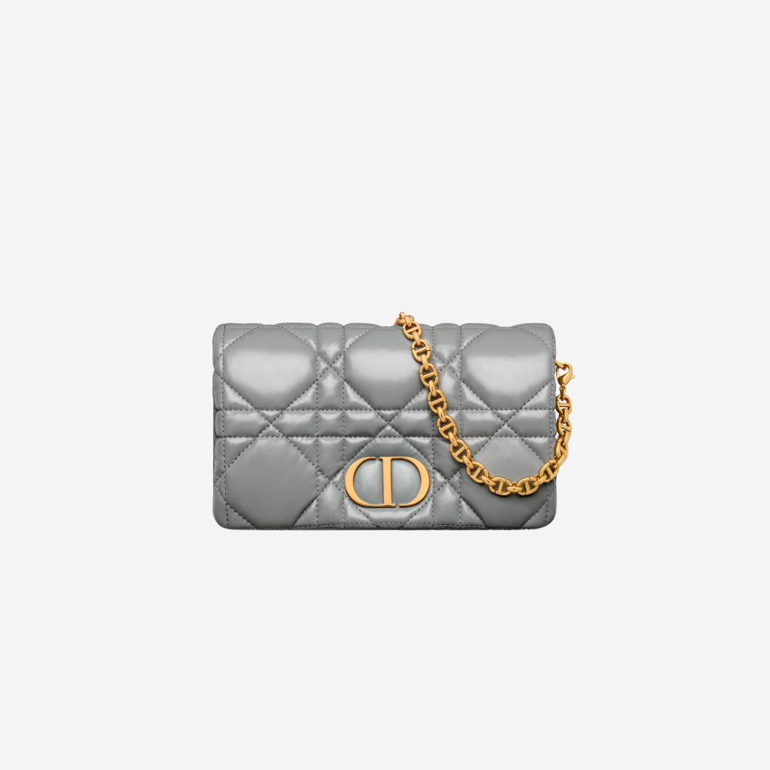 Dior Caro Macrocannage Mini Bag Gray Stone Quilted Macrocannage Calfskin 상세 이미지 1