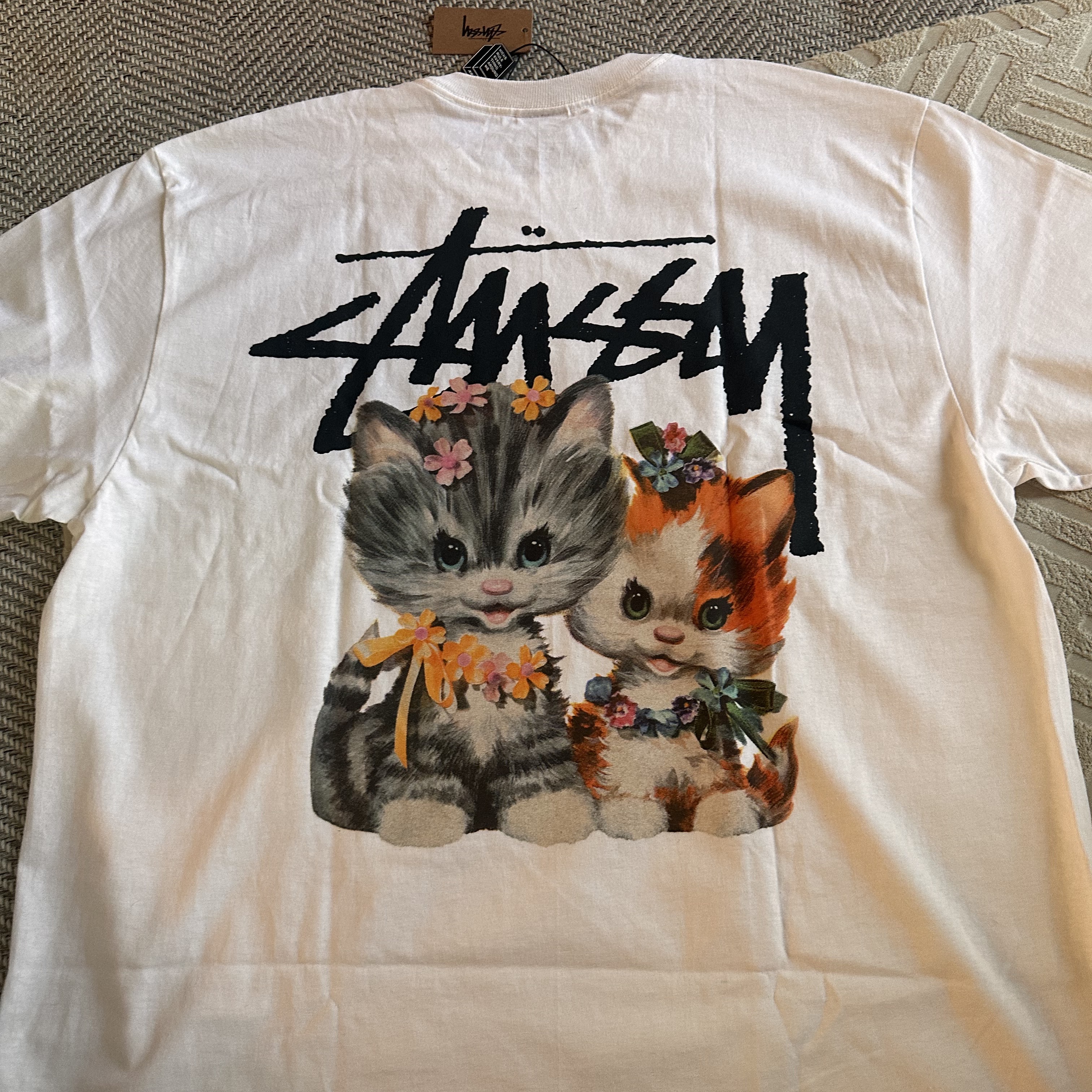 Stussy Kittens T-Shirt White 착용 스타일