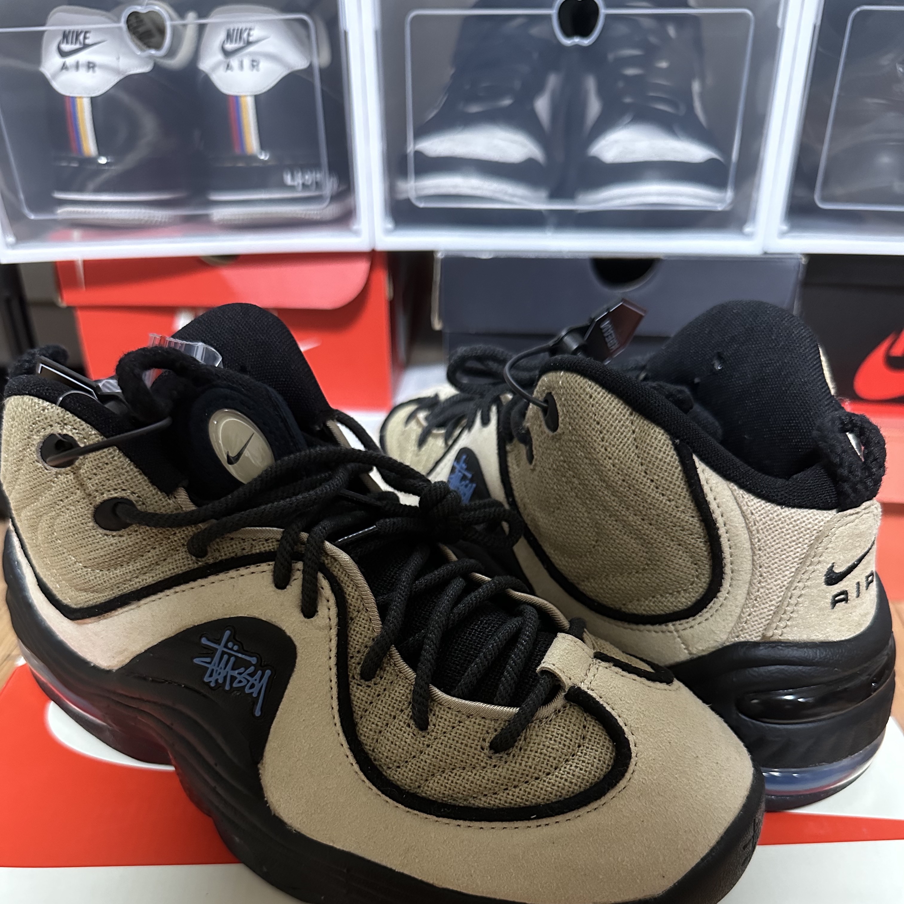 Nike x Stussy Air Penny II Rattan and Limestone 착용 스타일