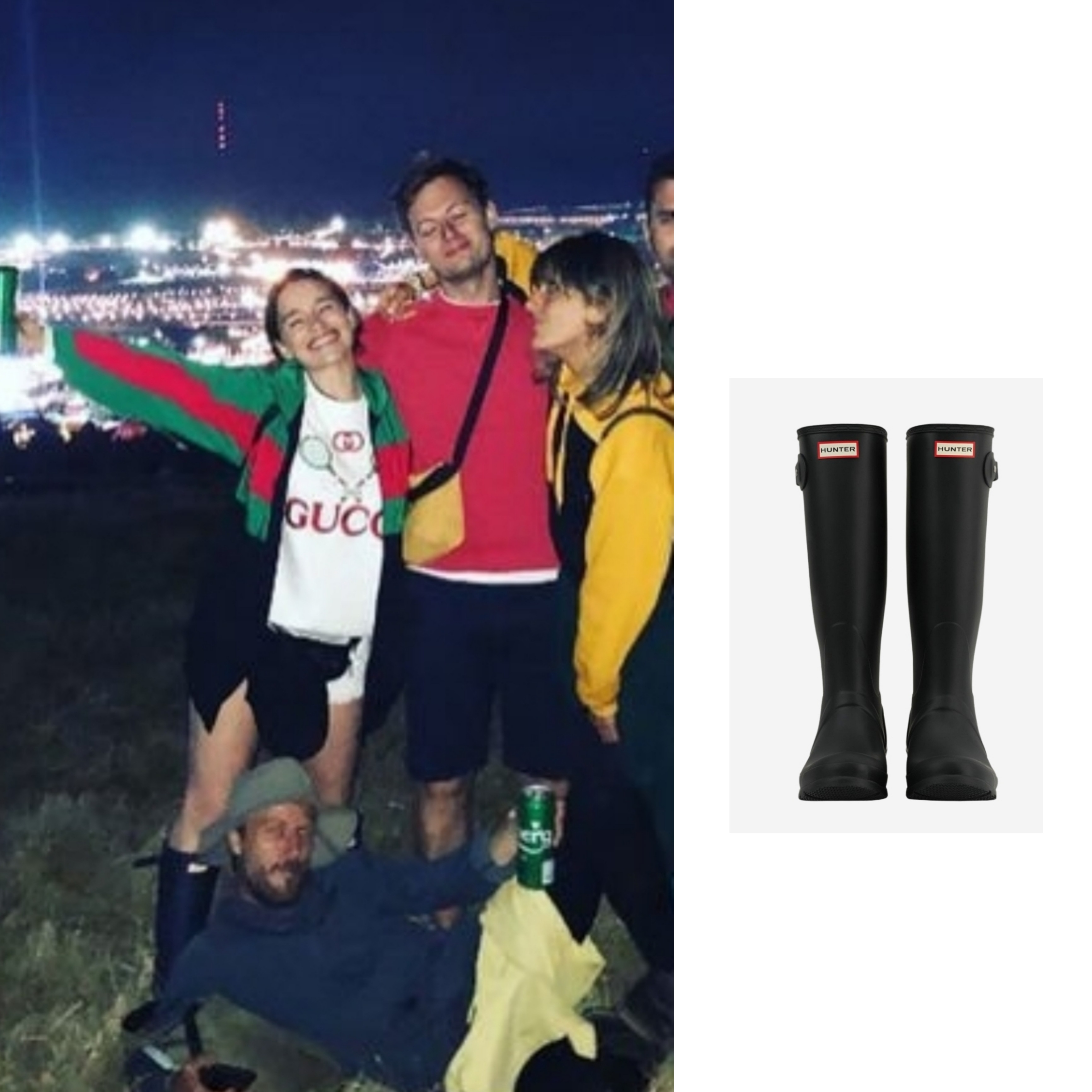 (W) Hunter Play Tall Wellington Rain Boots Black, (W) Hunter Original Tall Rain Boots Black 착용 스타일
