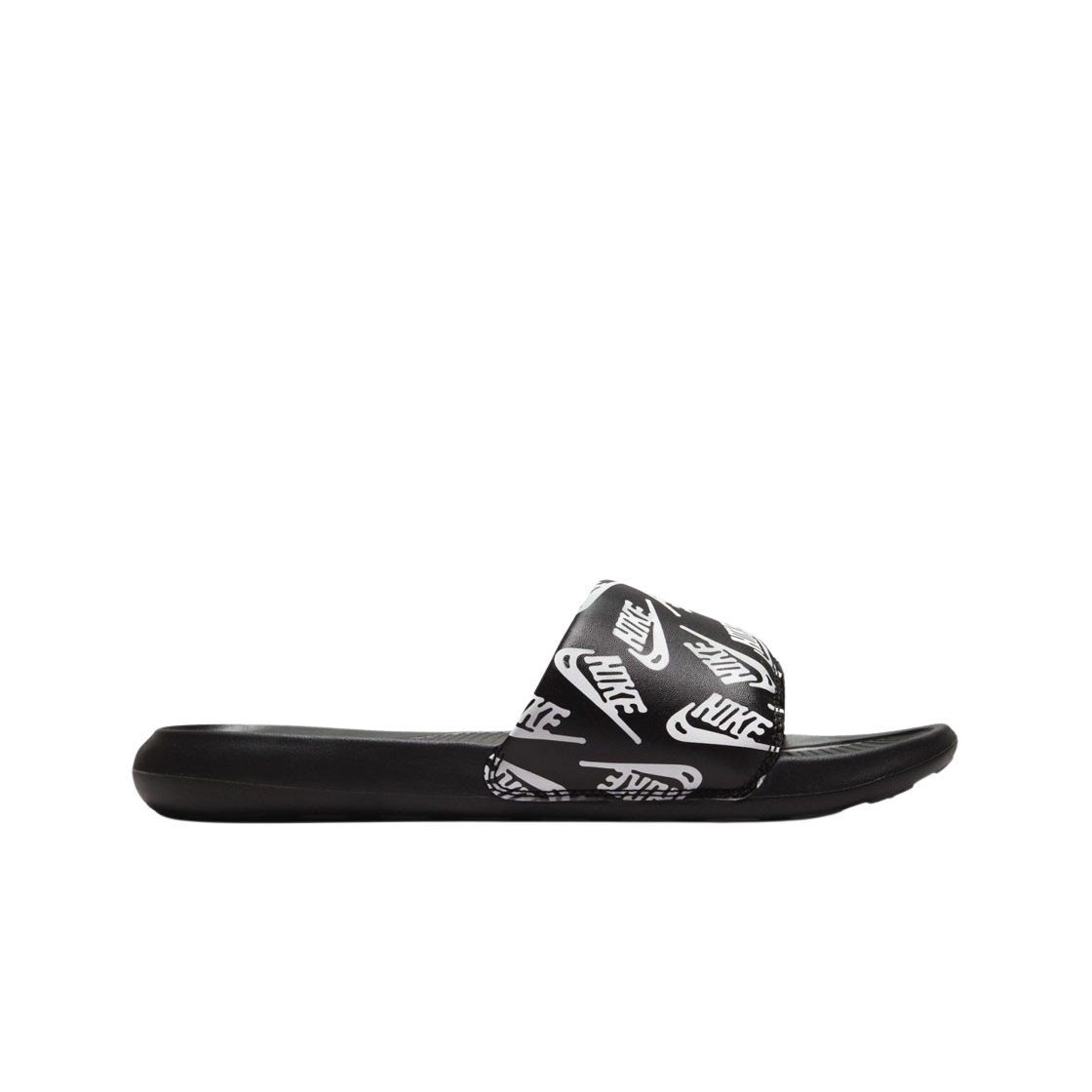 나이키 빅토리 원 슬라이드 리핏 로고 블랙 화이트(Nike Victori One Slide Repeat Logo Black White)