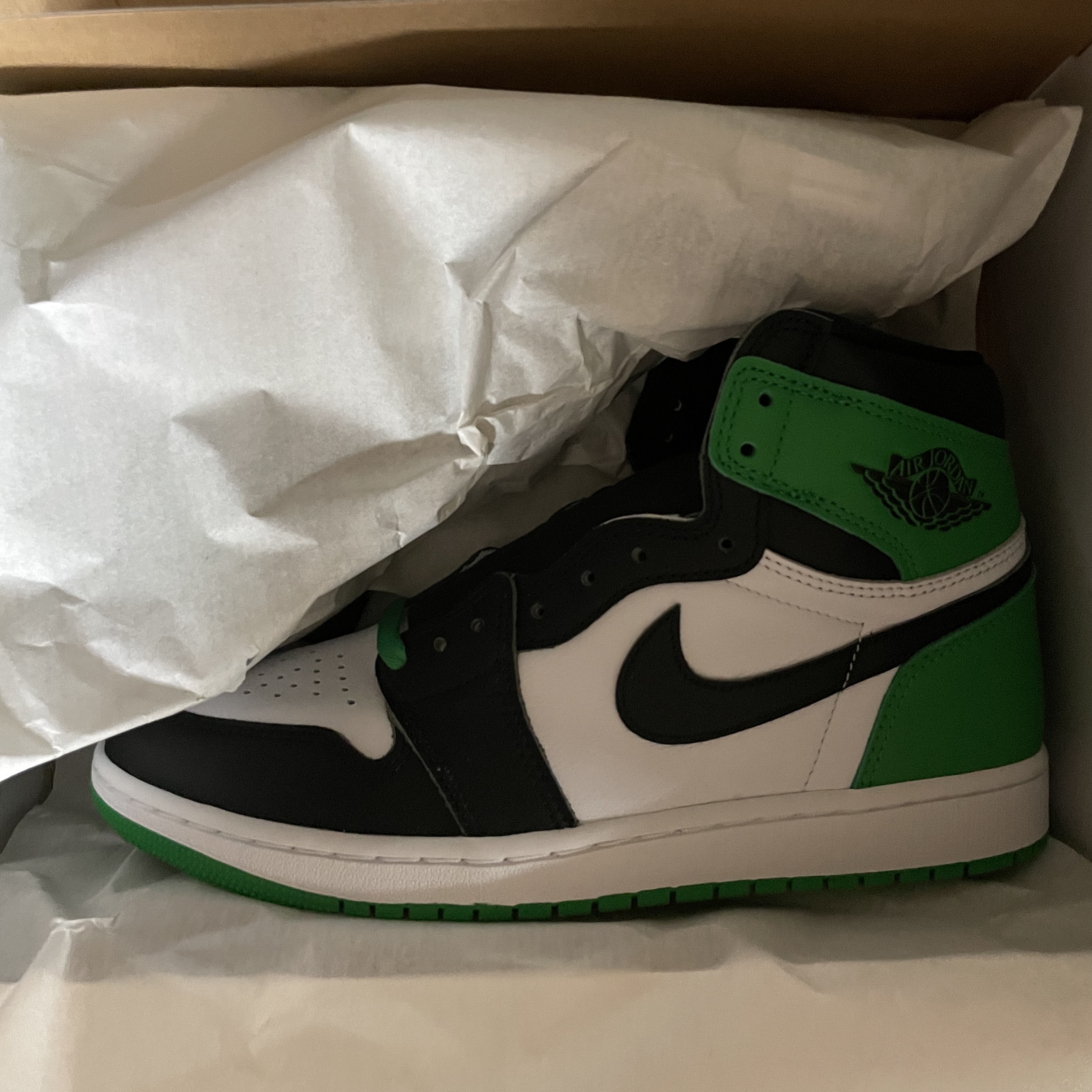 Jordan 1 Retro High OG Black and Lucky Green 착용 스타일