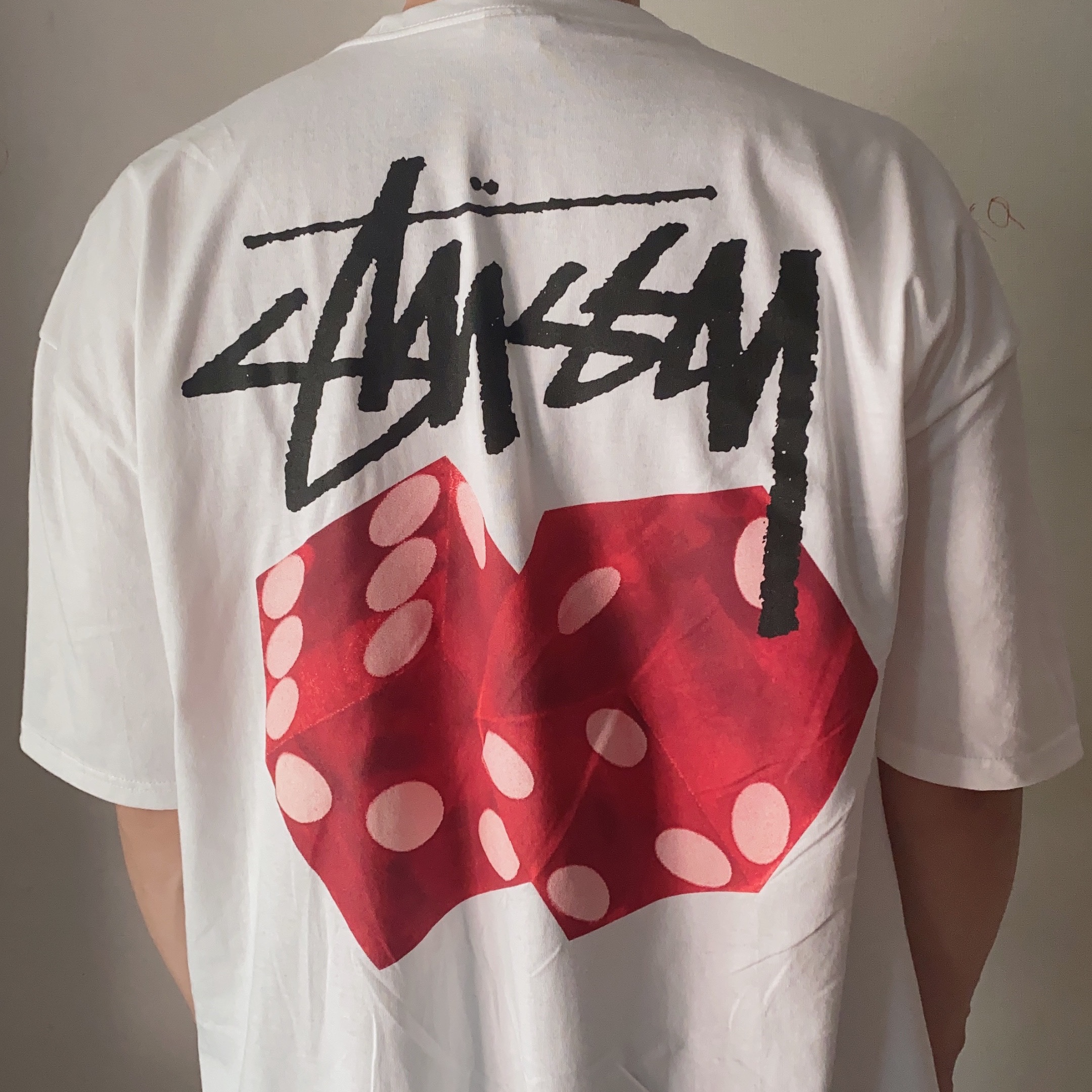 Stussy Diced Out T-Shirt White 착용 스타일