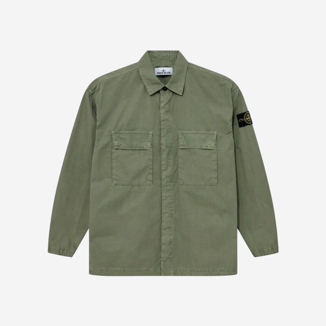 Stone Island 115WN Old Treatment Overshirt Sage Green - 23SS 상세 이미지 1