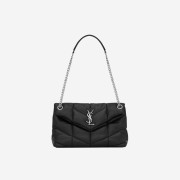 Saint Laurent Puffer Small Chain Bag In Quilted Lambskin Black