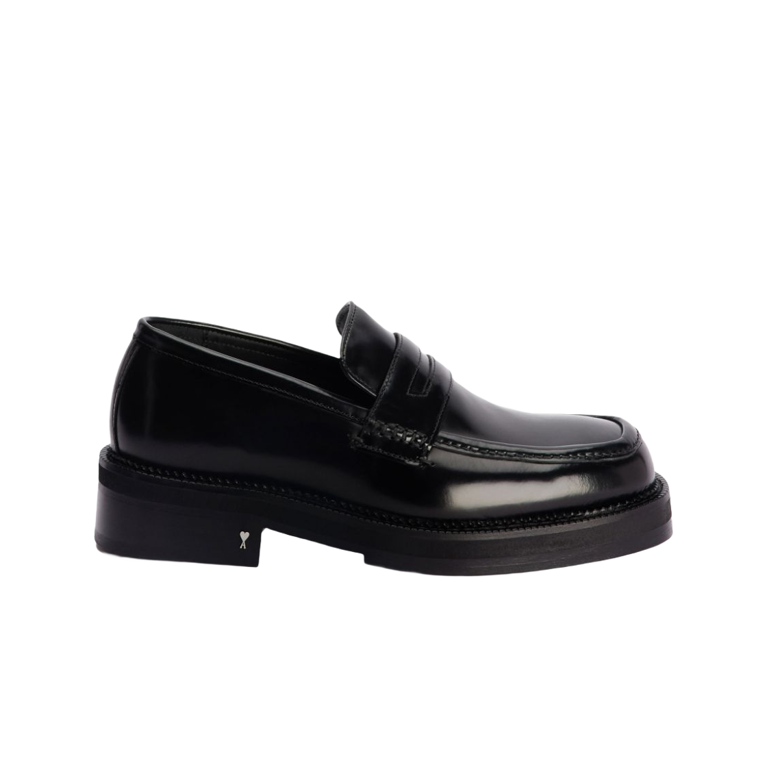 아미 스퀘어 토 로퍼 블랙(AMI Square Toe Loafers Black)