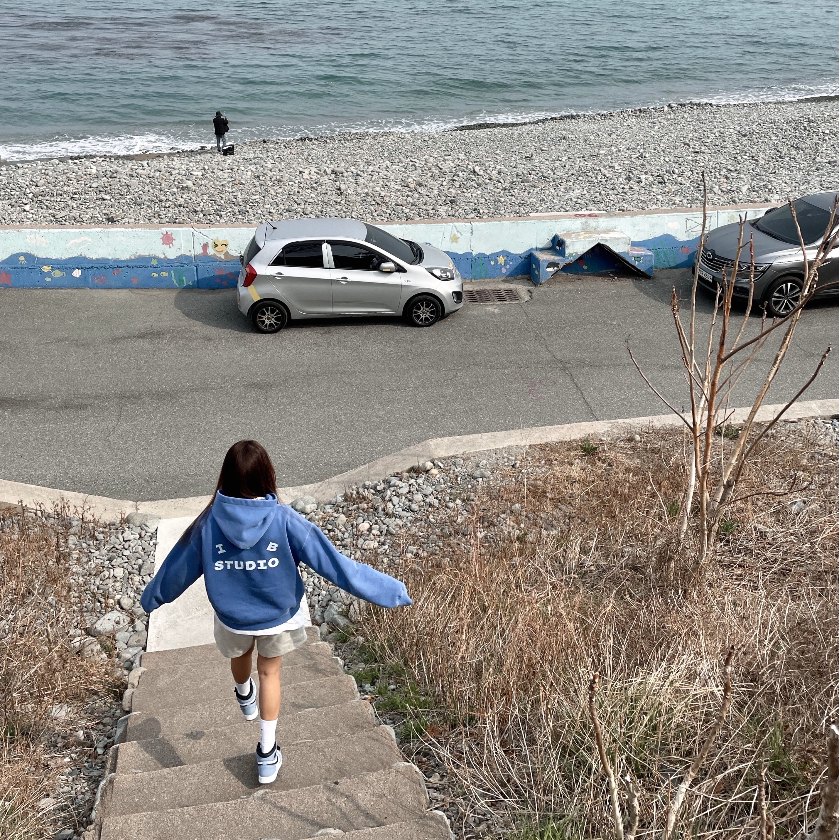 IAB Studio Pigment Hoodie Royal Blue - 22FW, (GS) Jordan 1 Retro High OG University Blue 착용 스타일