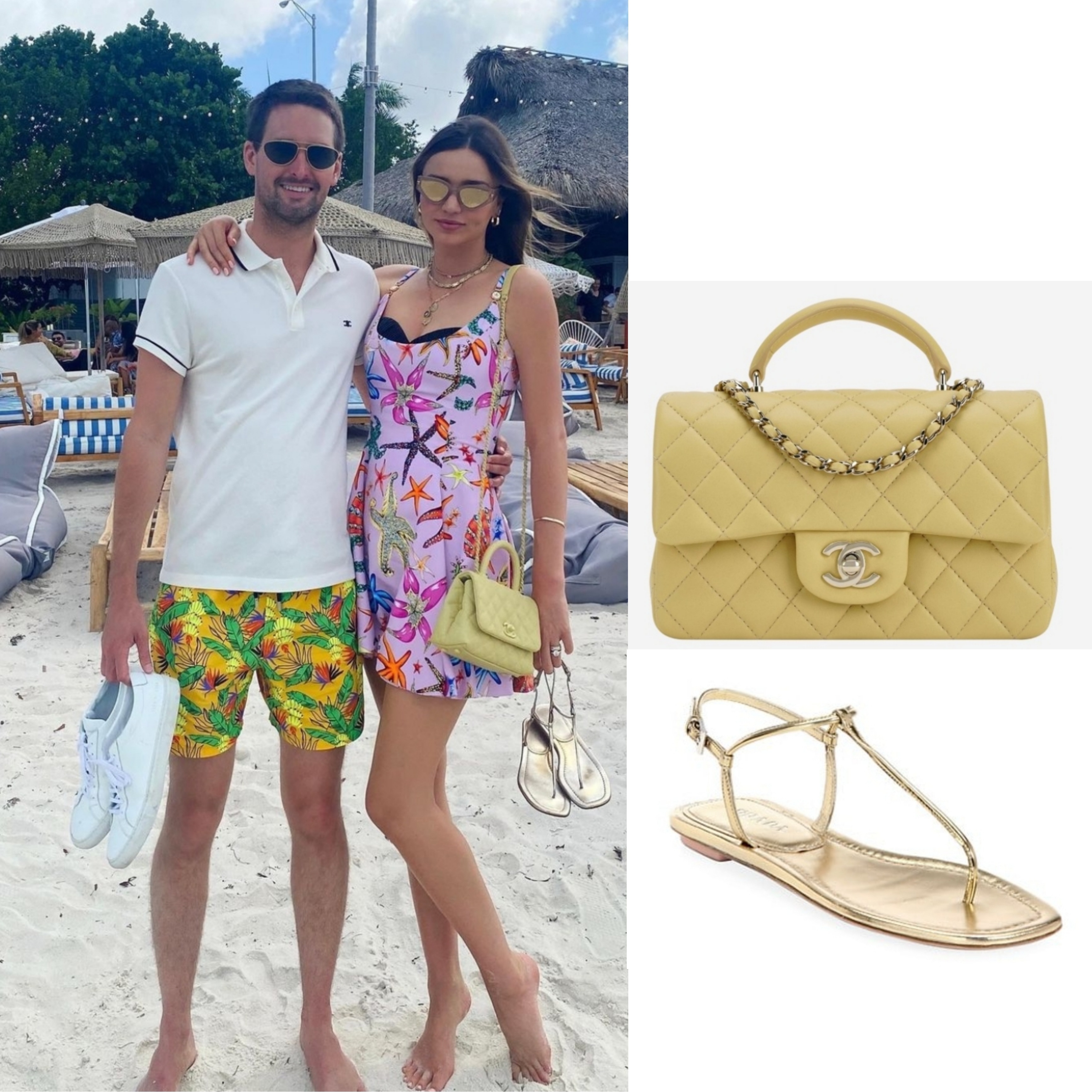 Chanel Flap Bag with Top Handle Grained Calfskin & Gold Light Yellow, Chanel Mini Flap Bag with Top Handle Lambskin & Gold Light Yellow 착용 스타일