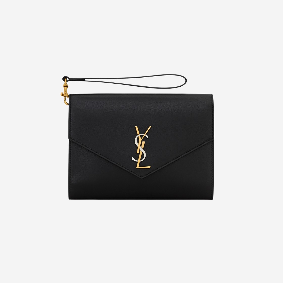 Saint Laurent Cassandre Flap Pouch In Smooth Leather Black 상세 이미지 1