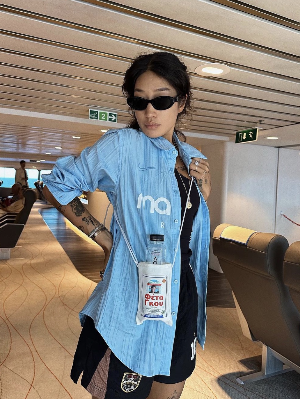 Nike x Martine Rose Dress Shirt Psychic Blue - Asia 착용 스타일