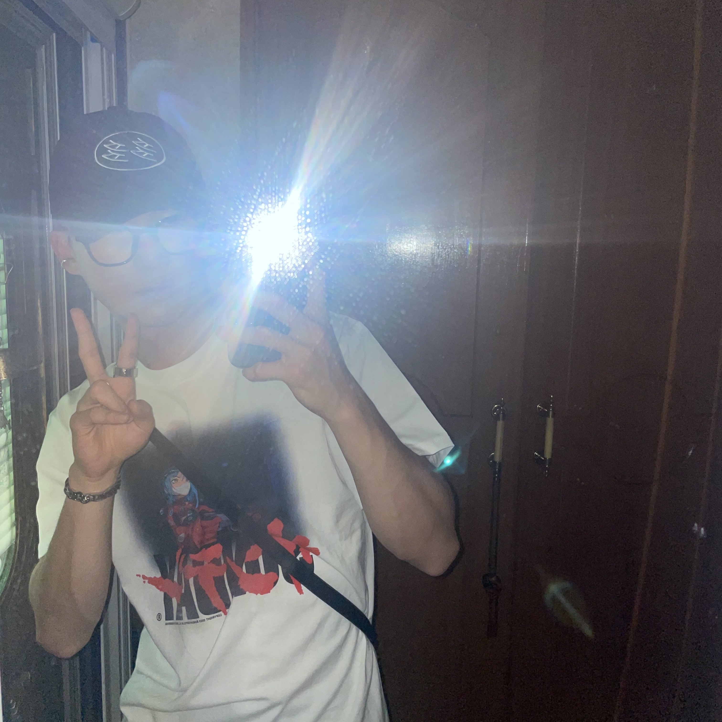 Dada Logo Cap Black White 착용 스타일