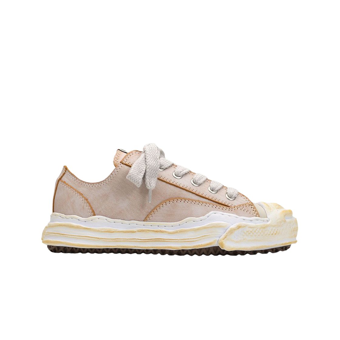 A11FW719-WHITE Maison Mihara Yasuhiro Hank OG Sole VE Leather Low-top Sneakers White