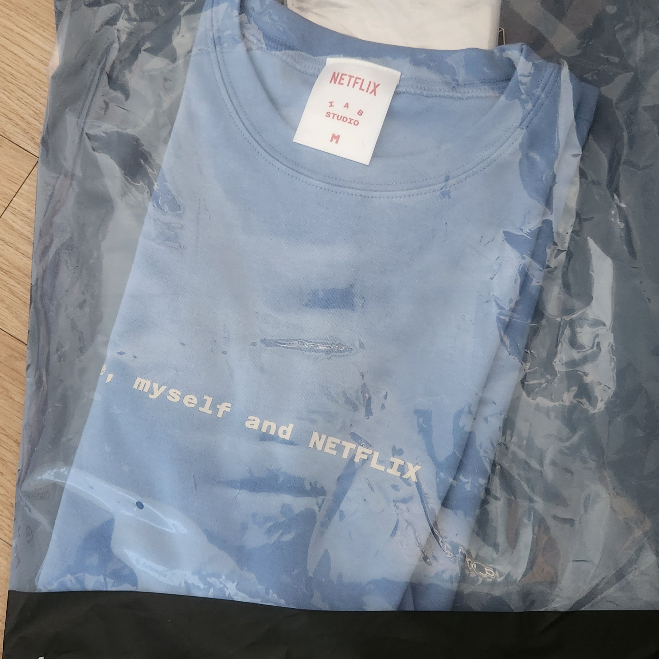 IAB Studio x Netflix SS T-Shirt Blue 착용 스타일 - 1