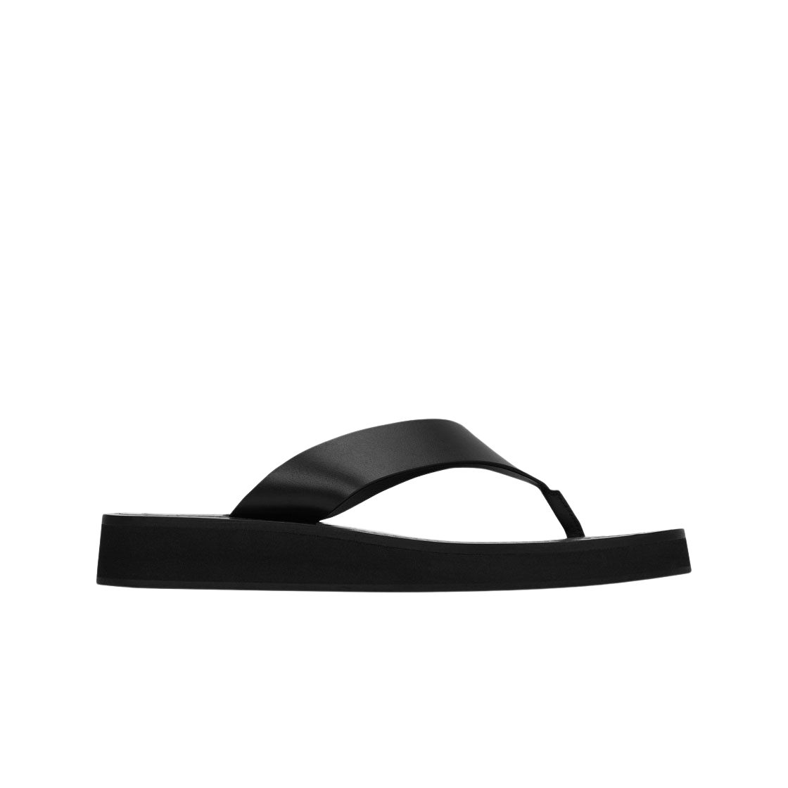 (W) 더 로우 긴자 샌달 레더 블랙((W) The Row Ginza Sandal in Leather Black)