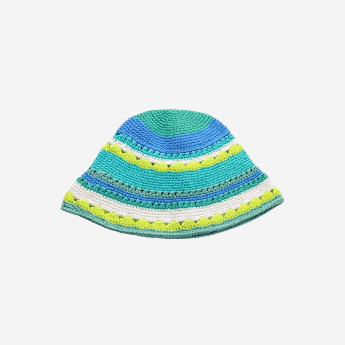 (W) Ganni Cotton Crochet Bucket Hat Blue Curacao 상세 이미지 2