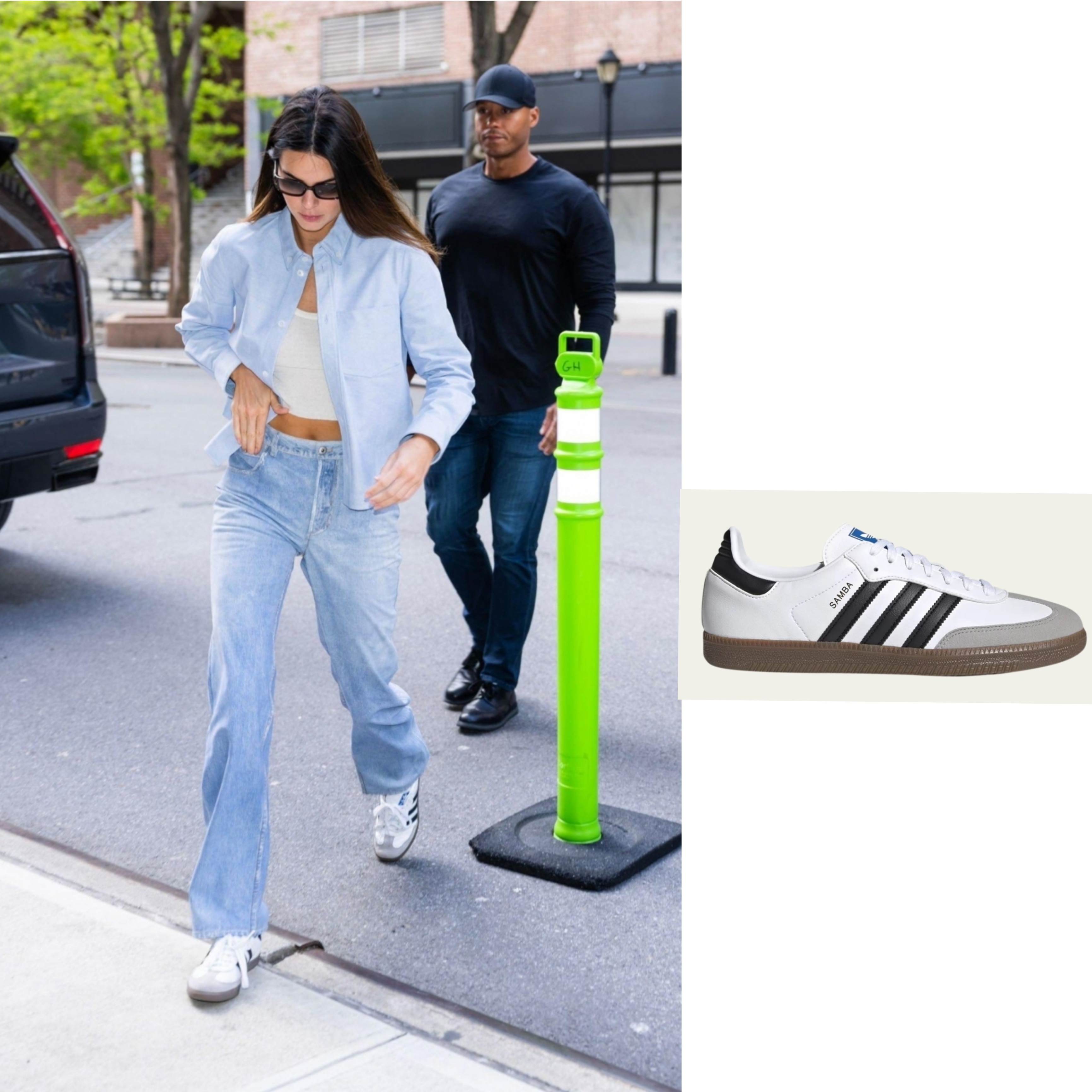 Adidas Samba Vegan White Black 착용 스타일