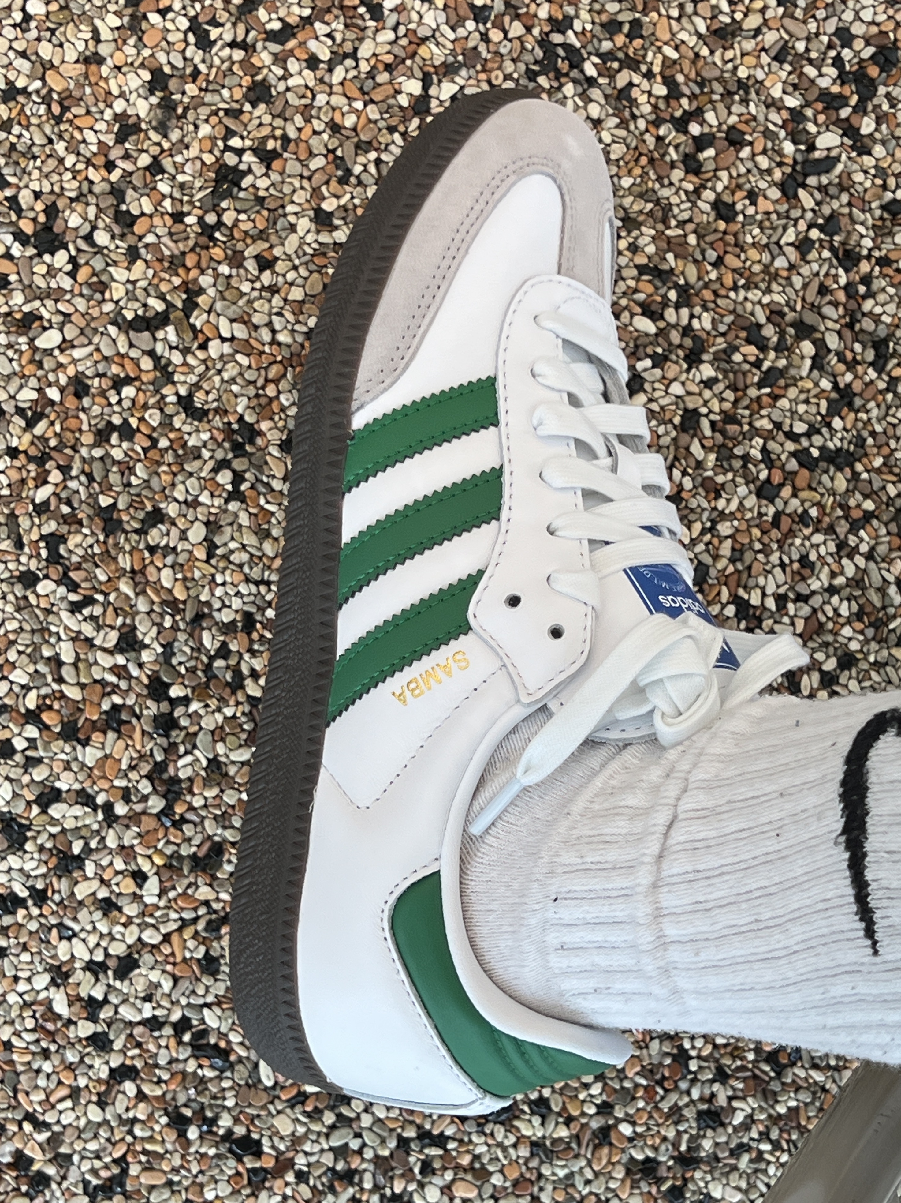 Adidas Samba OG White Green 착용 스타일 - 1