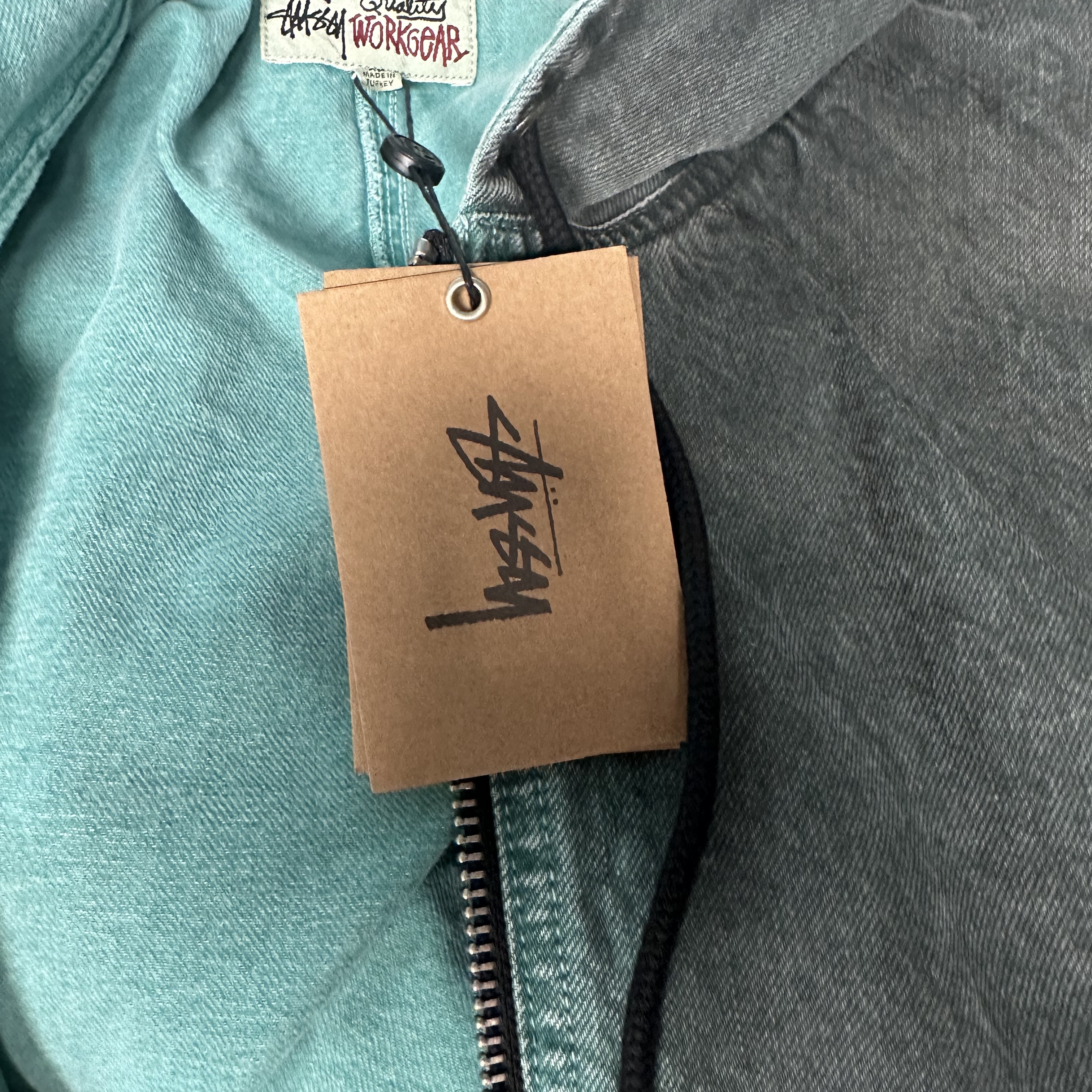 Stussy Spray Dye Hooded Work Jacket Black 착용 스타일