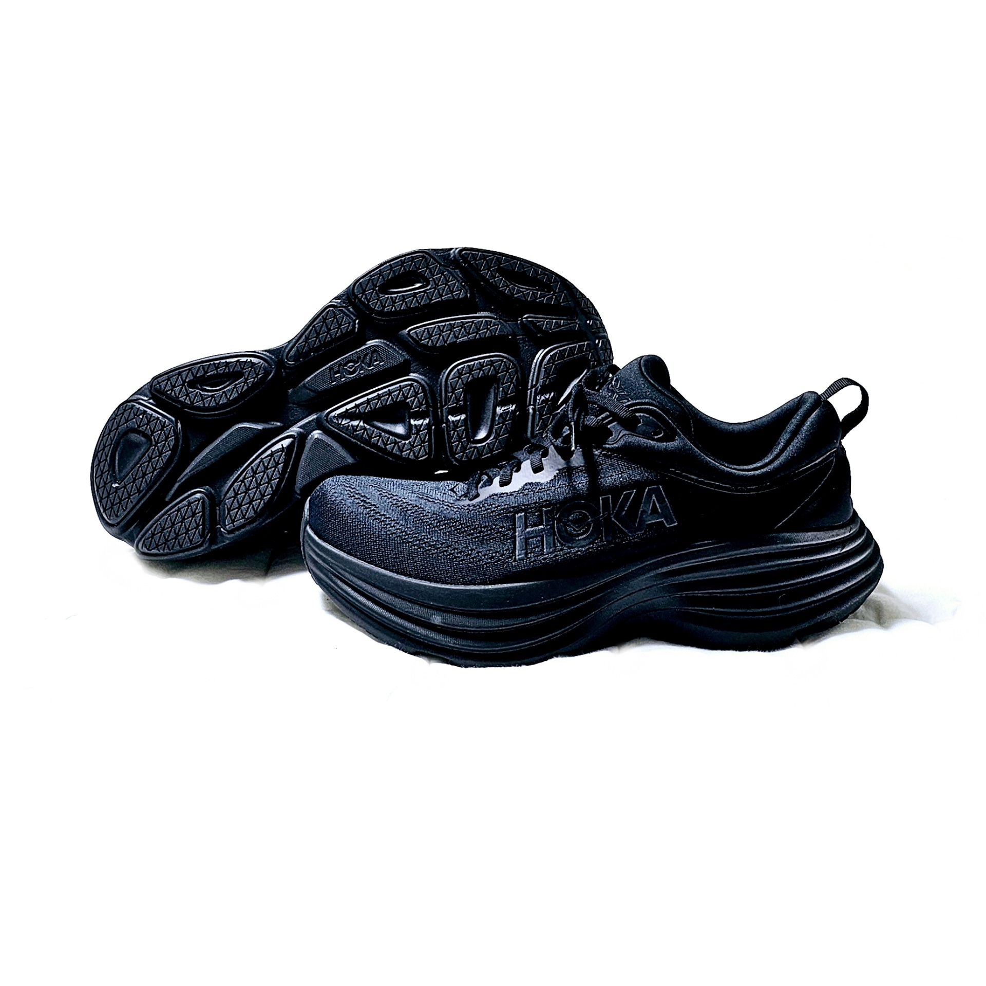 Hoka Bondi 8 Black - Wide 착용 스타일 - 1