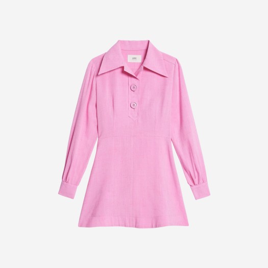 (W) 아미 버튼 칼라 숏 드레스 캔디 핑크