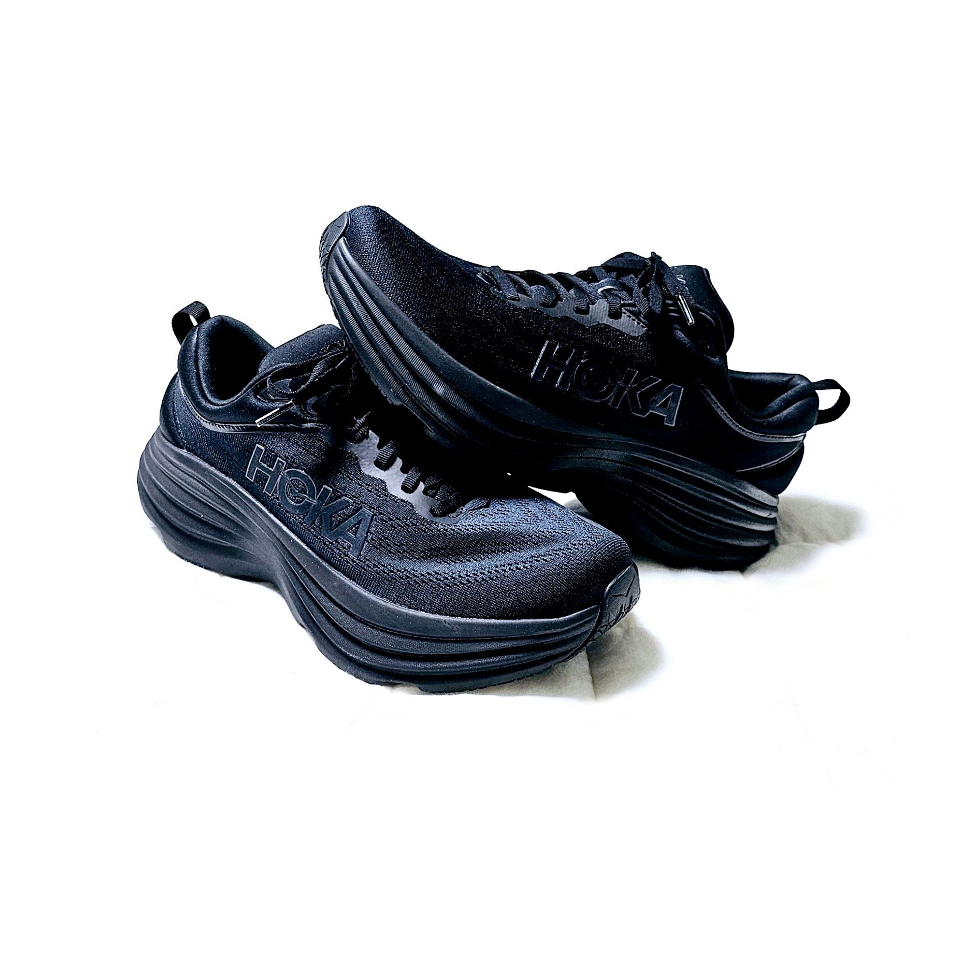 Hoka Bondi 8 Black - Wide 착용 스타일 - 2