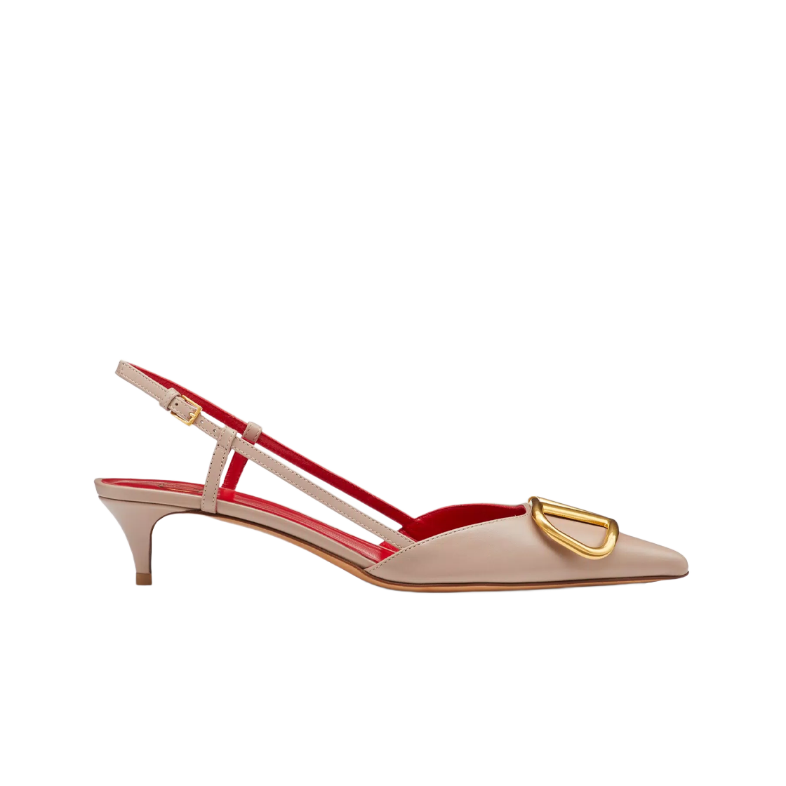 (W) 발렌티노 브이로고 시그니쳐 카프스킨 슬링백 펌프스 푸드르((W) Valentino Vlogo Signature Calfskin Slingback Pumps Poudre) - 1