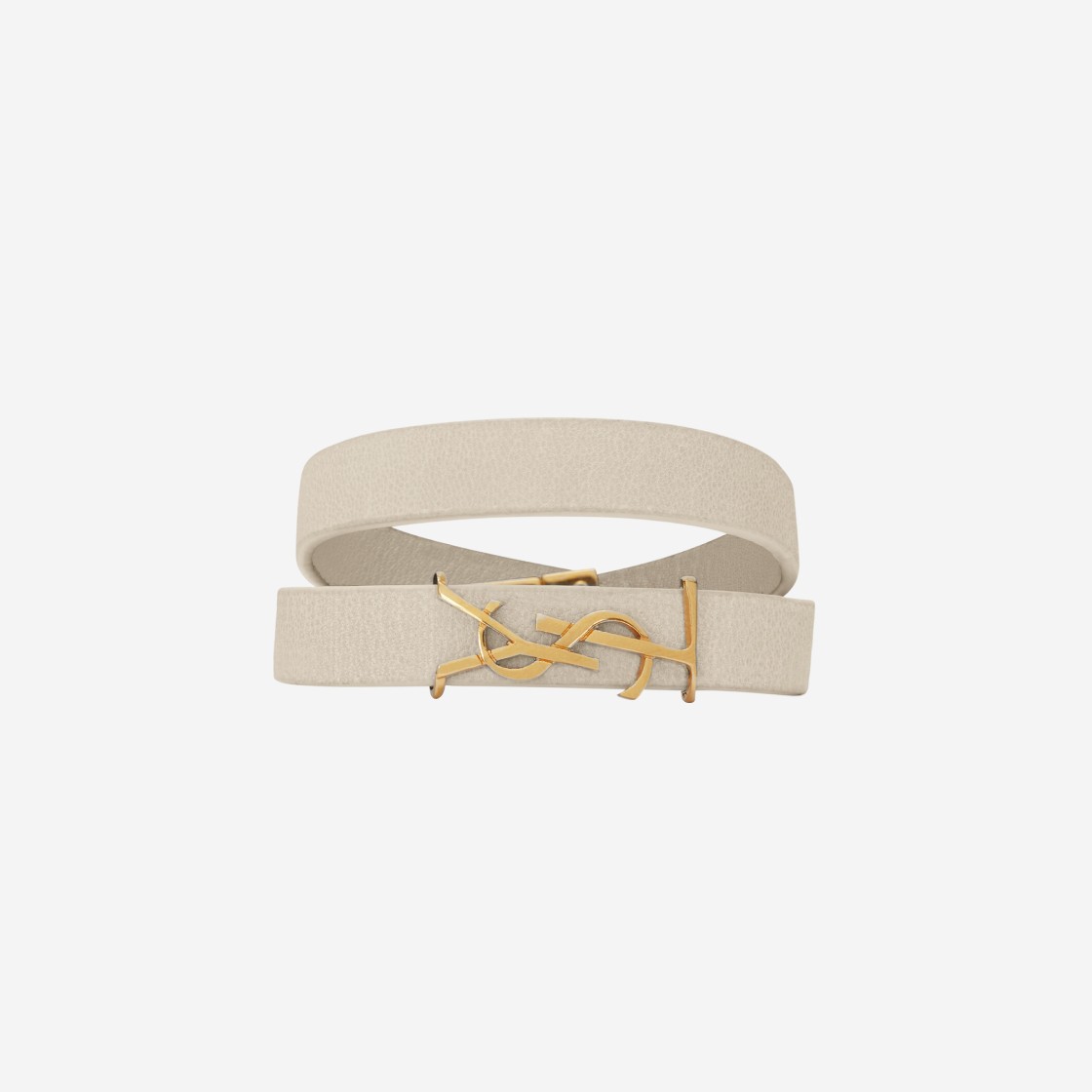 (W) Saint Laurent Opyum Double Wrap Bracelet in Vintage Lambskin Blanc Vintage 상세 이미지 1