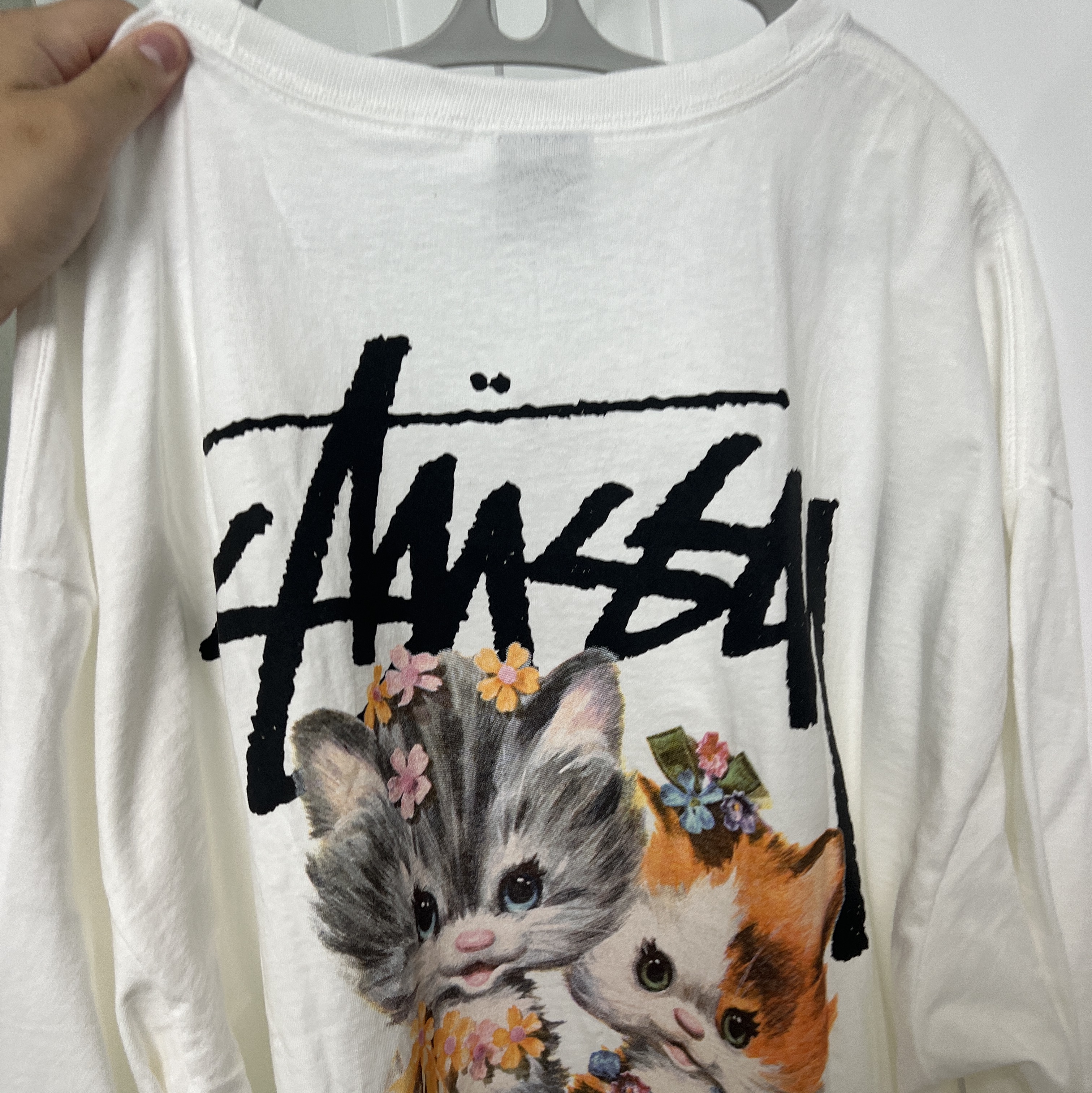 Stussy Kittens T-Shirt White 착용 스타일