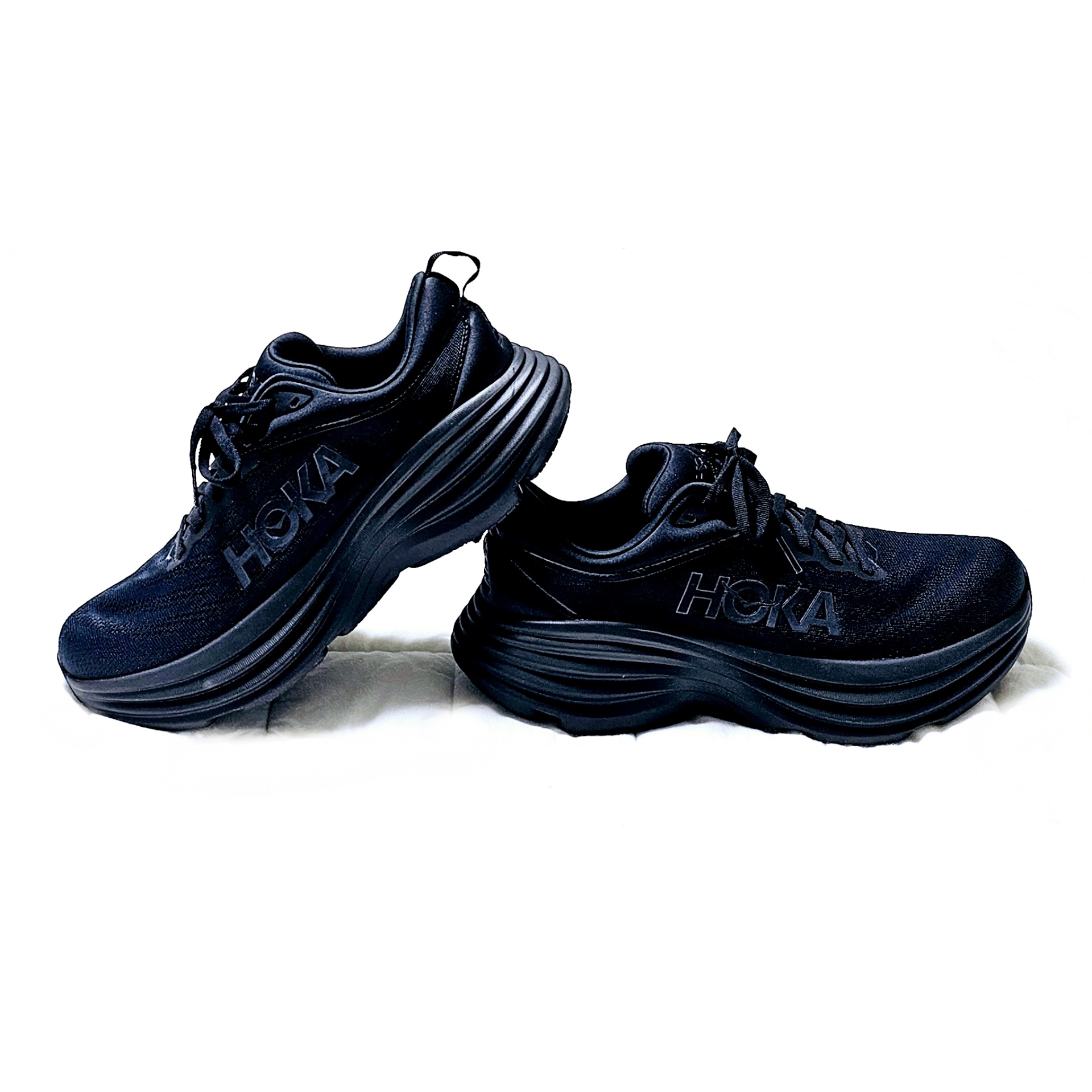 Hoka Bondi 8 Black - Wide 착용 스타일 - 5