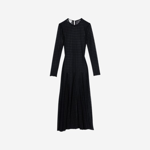 (W) 아미 깅엄 패턴 레이스 드레스 블랙