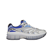 Valentino MS-2960 Low-Top Sneaker in Fabric and Calfskin Silver Electric Blue Black