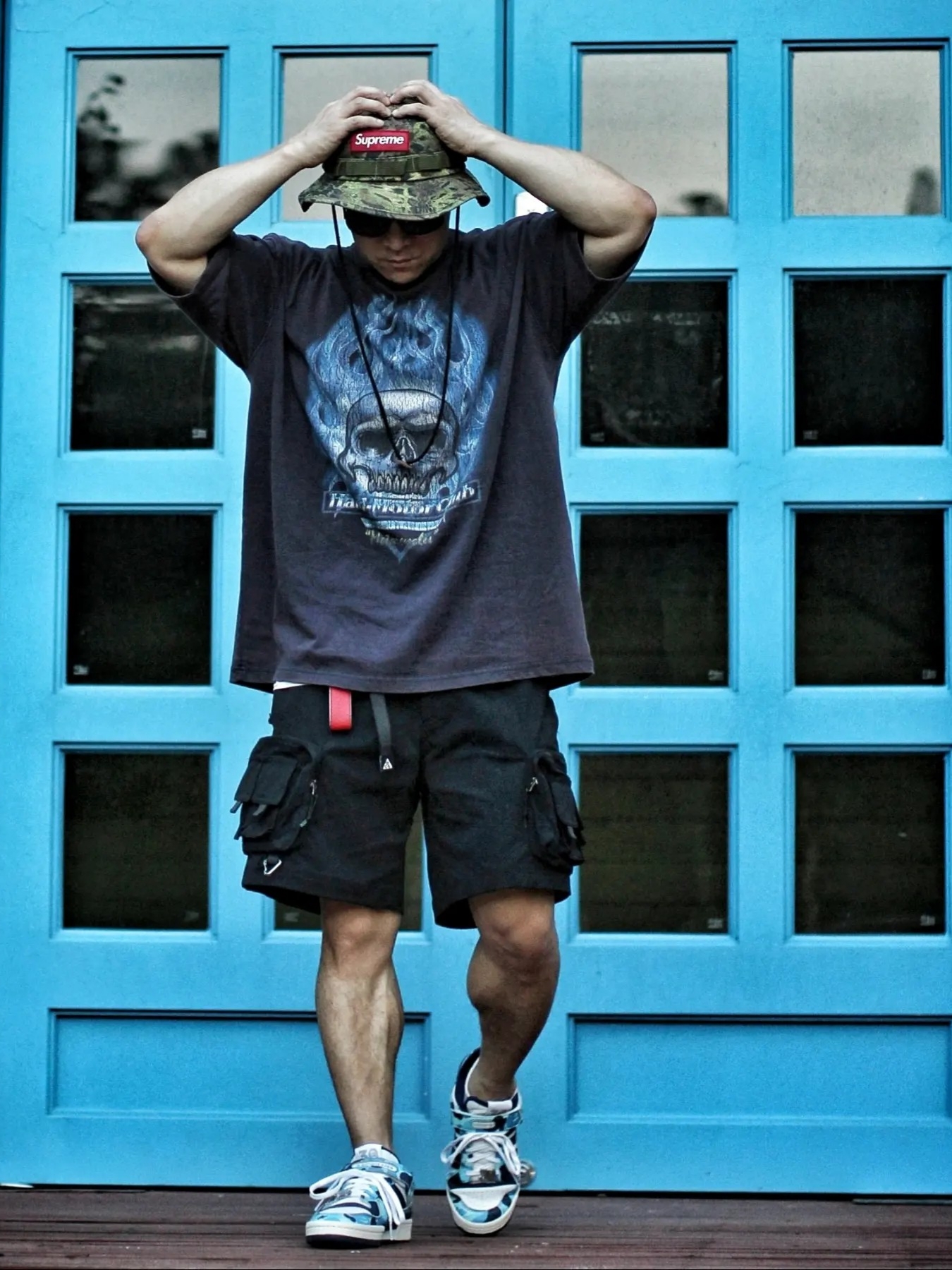 Supreme Military Boonie Olive Prym1 Camo - 22SS, Nike ACG Cargo Shorts Black - US/EU 착용 스타일 - 1