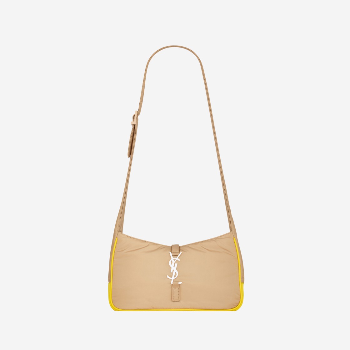 Saint Laurent Le 5 À 7 Crossbody Bag in Econyl Regenerated Nylon Beige Vintage Mimosa Yellow 상세 이미지 1