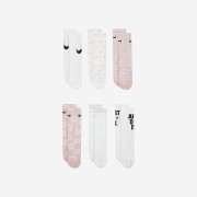 (Kids) Nike Everyday Plus Socks Pink White (6 Pack/Korean Ver.)