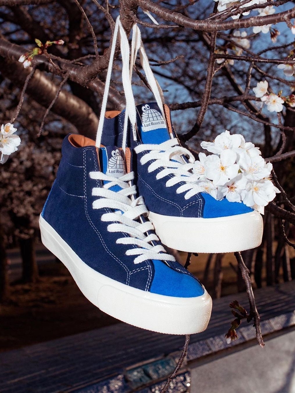 Last Resort AB vm003 Suede Hi Duo Blue White 착용 스타일 - 2