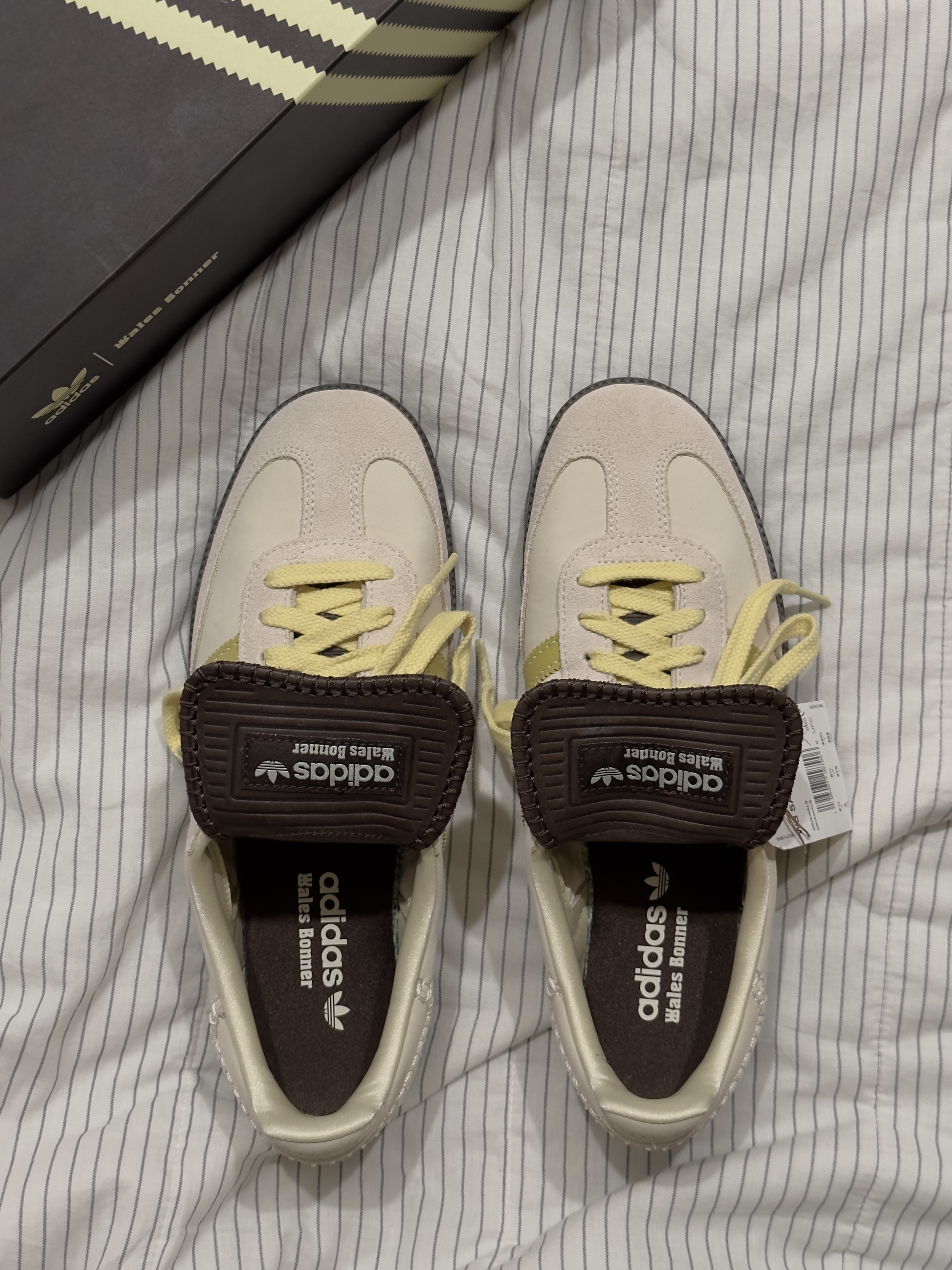 Adidas x Wales Bonner Samba Brown Ecru Tint 착용 스타일 - 4