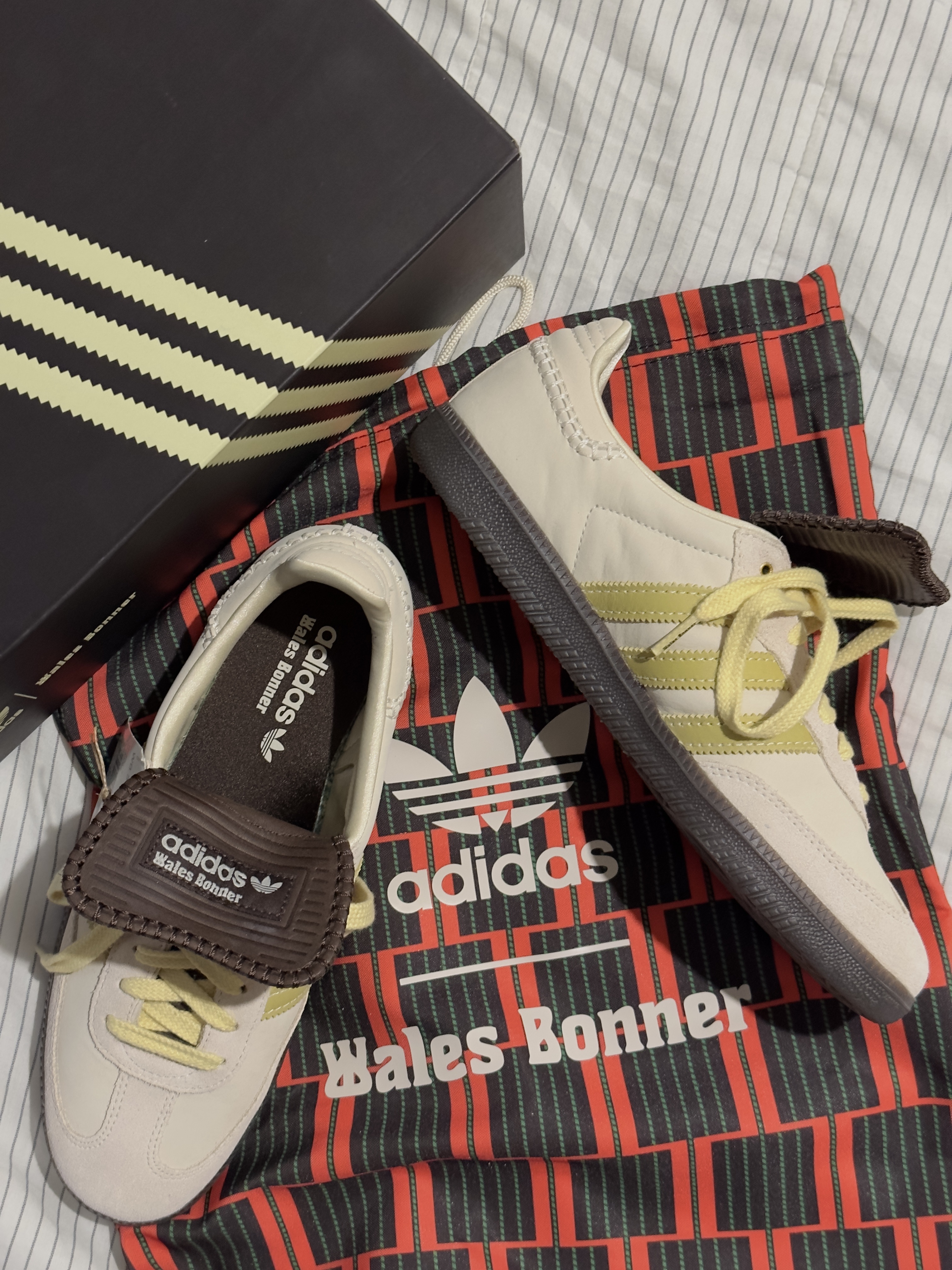 Adidas x Wales Bonner Samba Brown Ecru Tint 착용 스타일 - 1