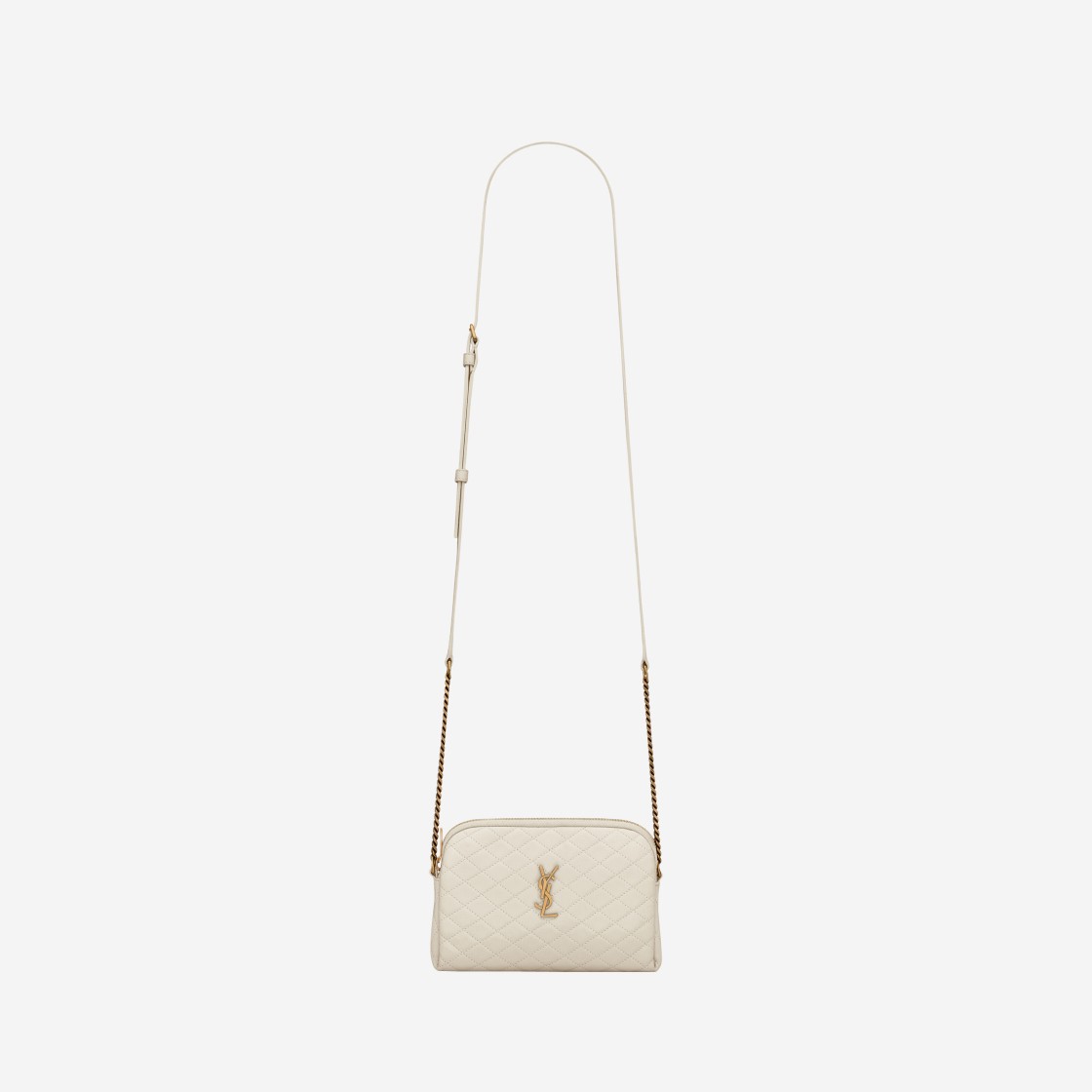 Saint Laurent Gaby Chain Pouch in Quilted Lambskin Blanc Vintage 상세 이미지 1