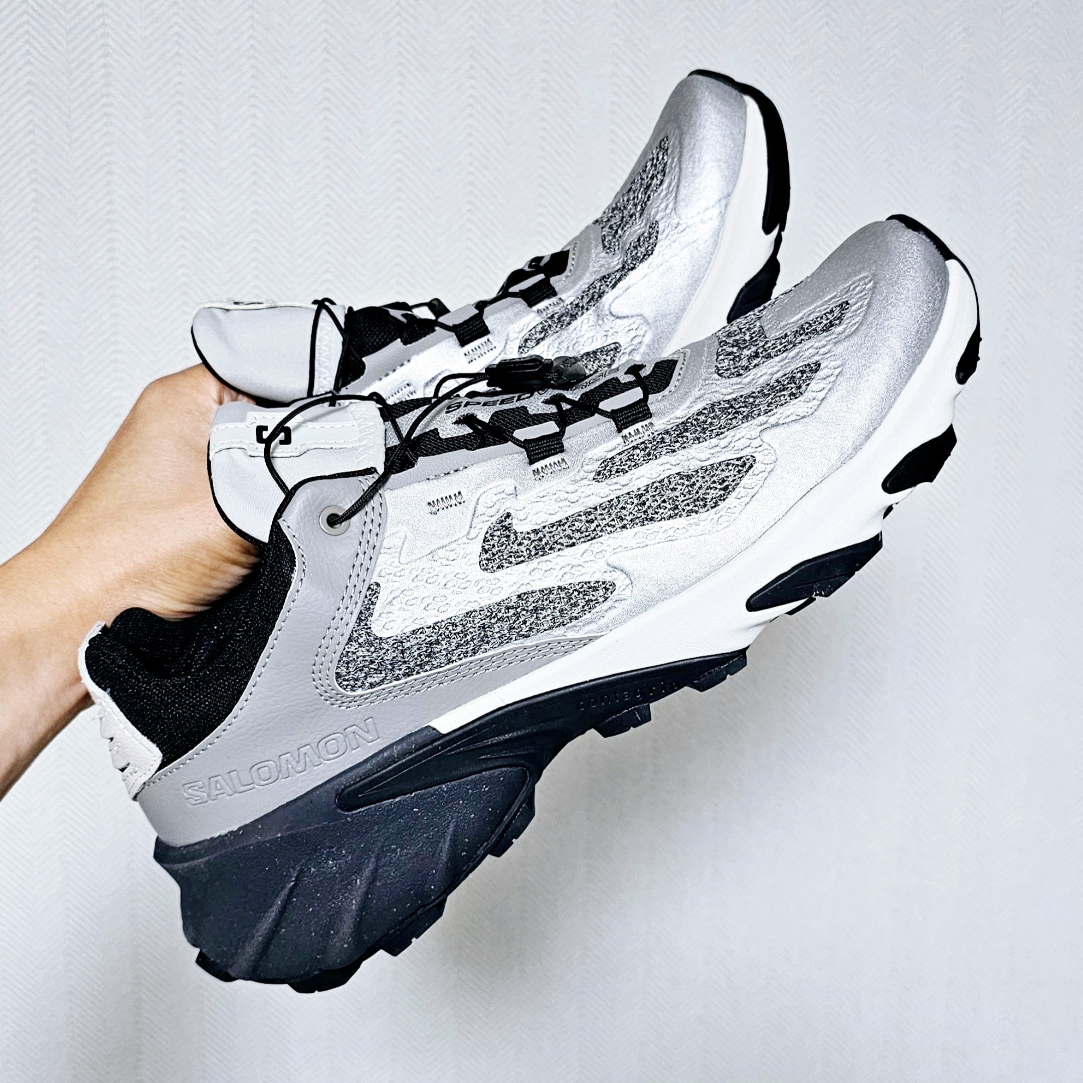 Salomon Speedverse PRG Silver Frost Grey Lunar Rock 착용 스타일