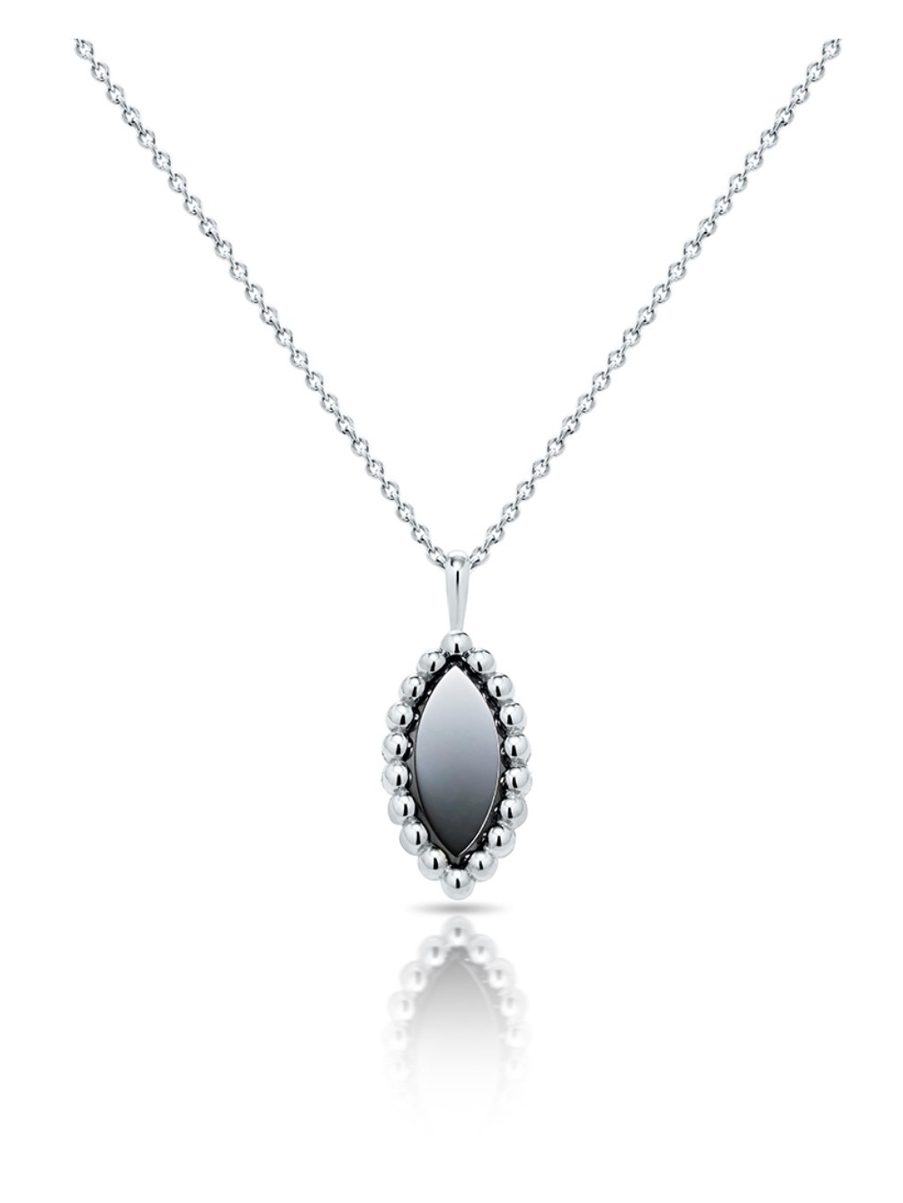 Miko Vasty Marquise Onyx Necklace White Gold 착용 스타일