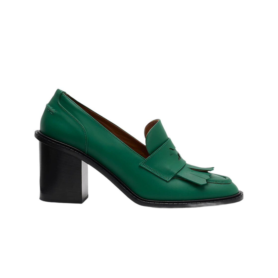 SPATW04400-P370 (W) Maison Kitsune x ATP Atelier Heeled Loafers Deep Green