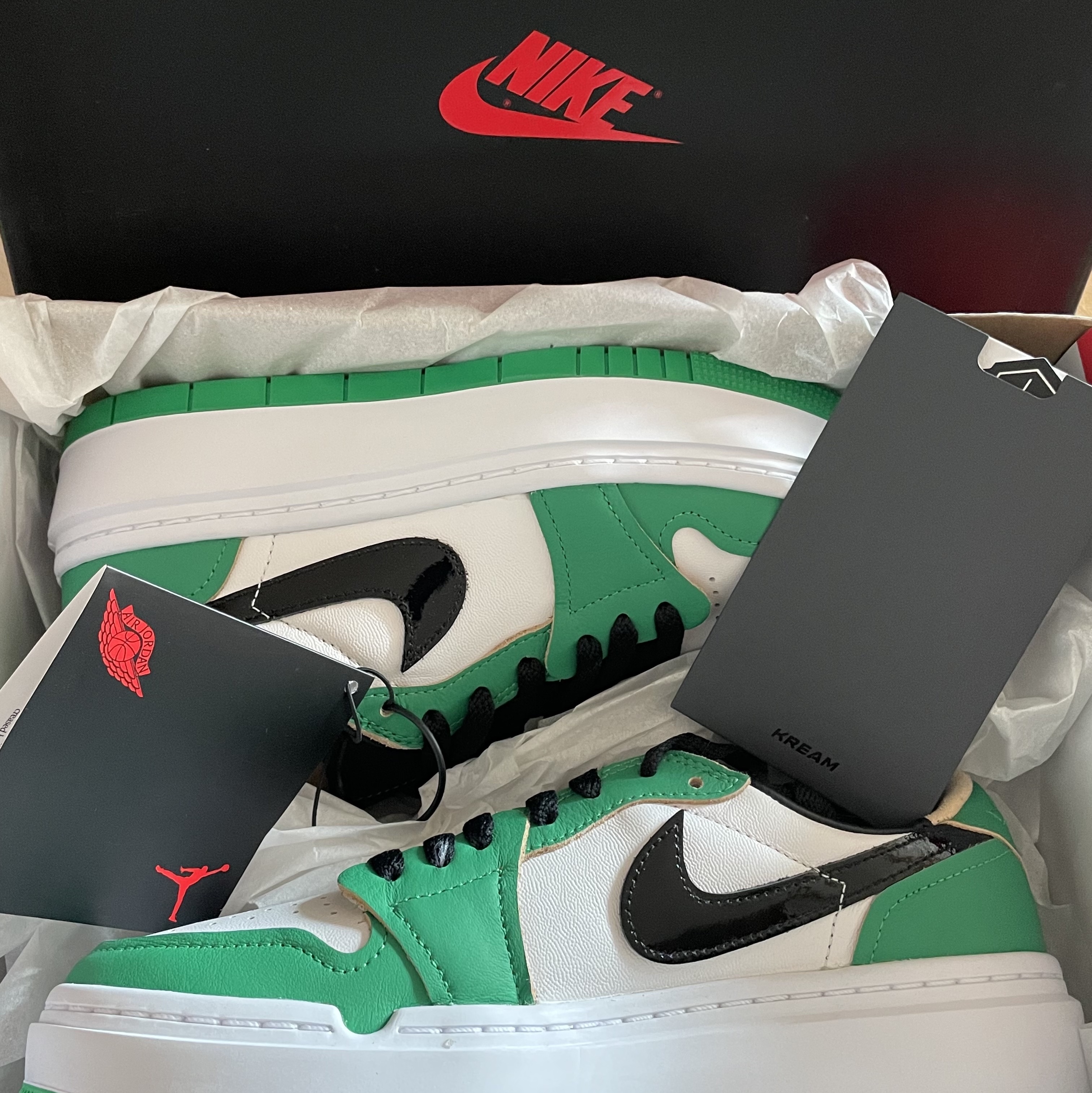 (W) Jordan 1 Elevate Low SE Lucky Green 착용 스타일