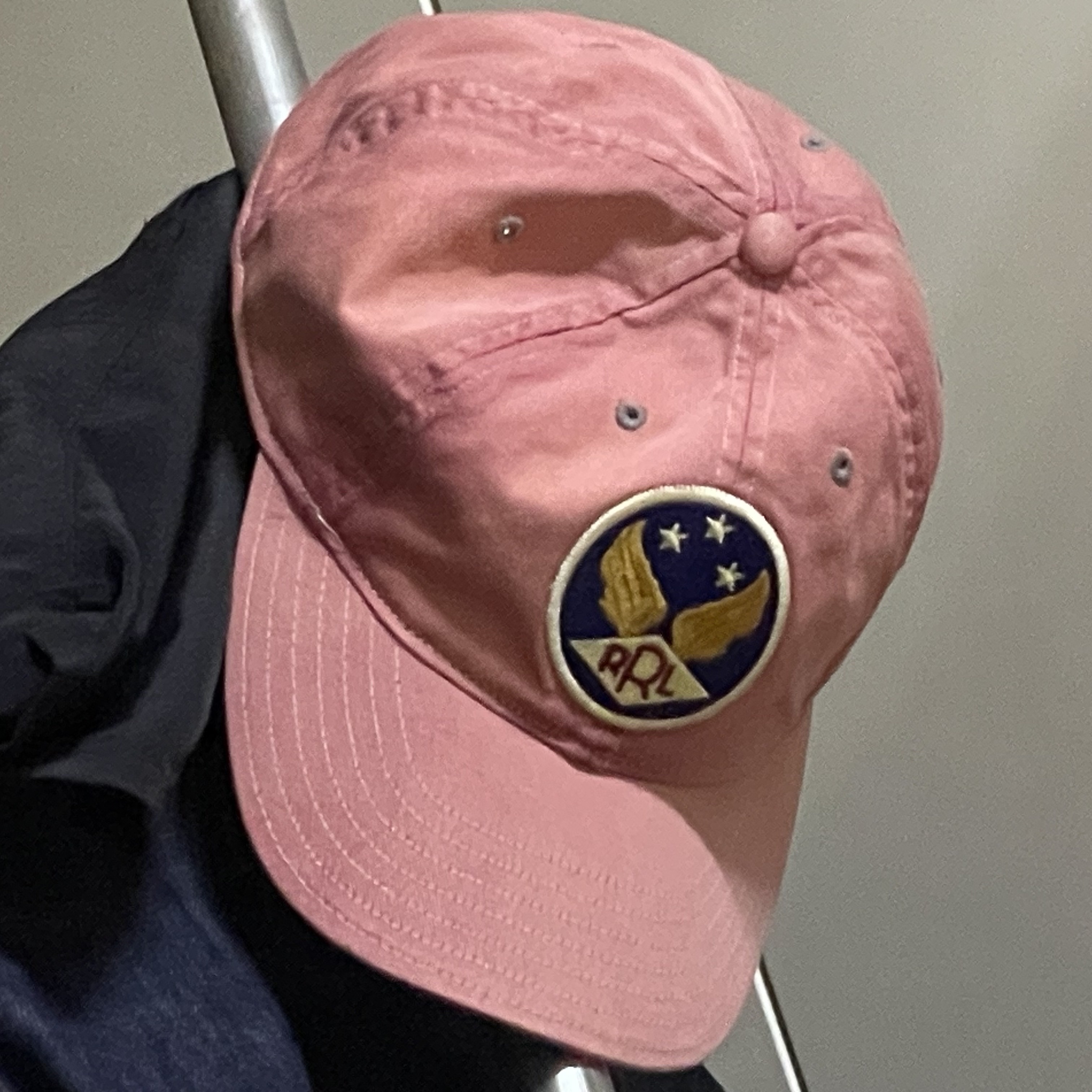 Double RL Garment Dyeing Twill Ball Cap Red 착용 스타일